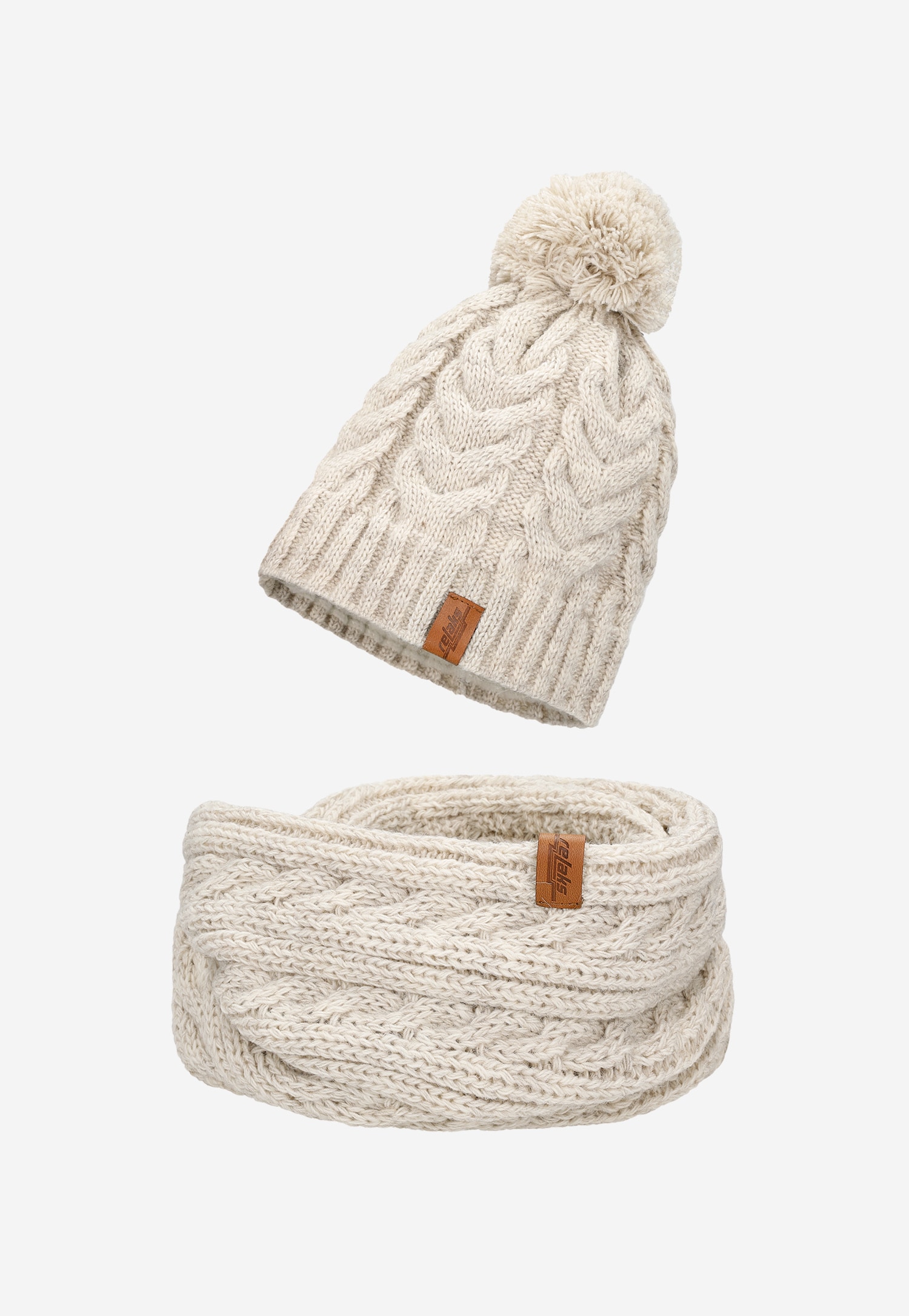 RELAKS ciepły zimowy zestaw czapka + komin