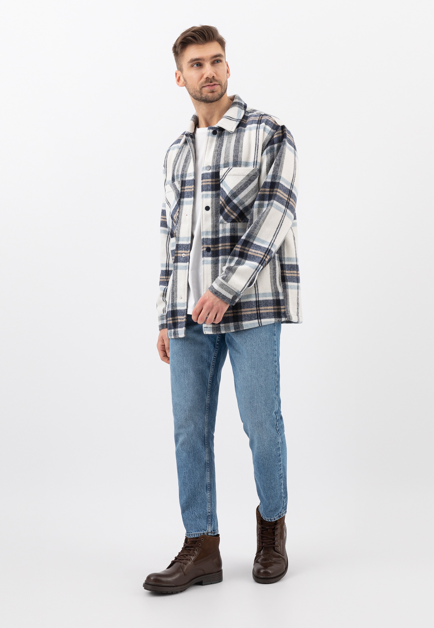 Czarne ocieplane trzewiki męskie typu workery