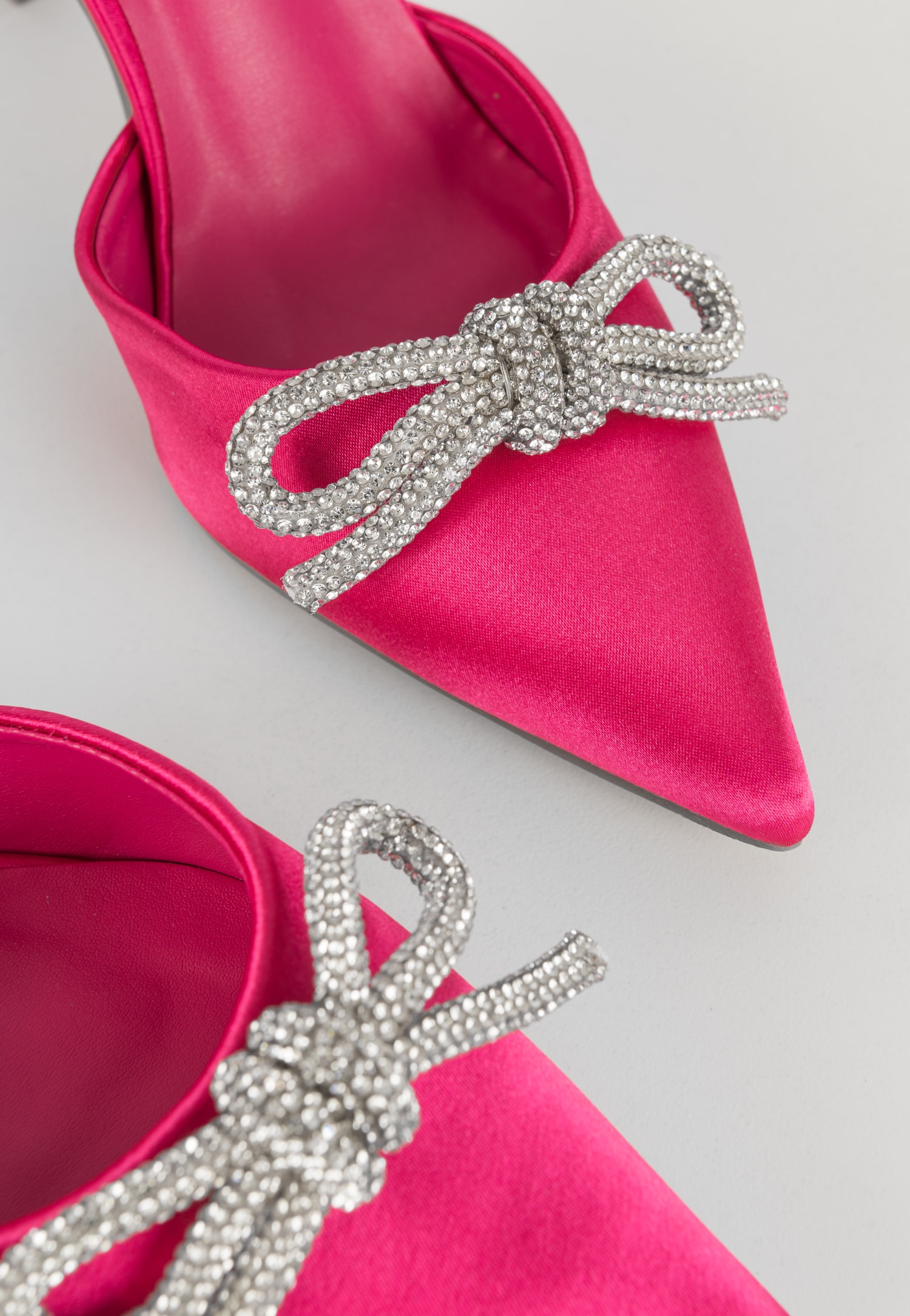 WJS różowe czółenka damskie z błyszczącą kokardką