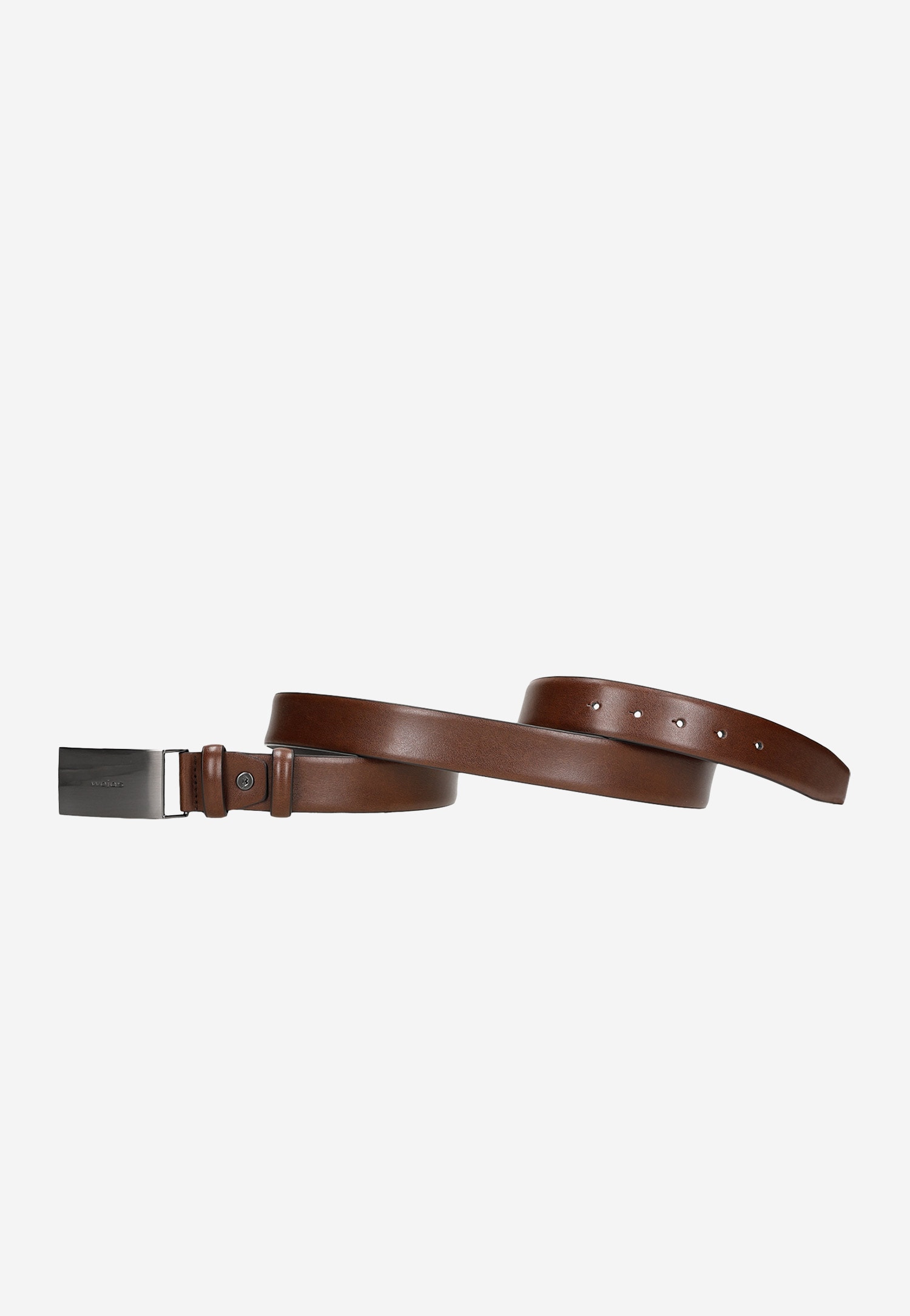 Brązowy elegancki skórzany pasek z pełną klamrą