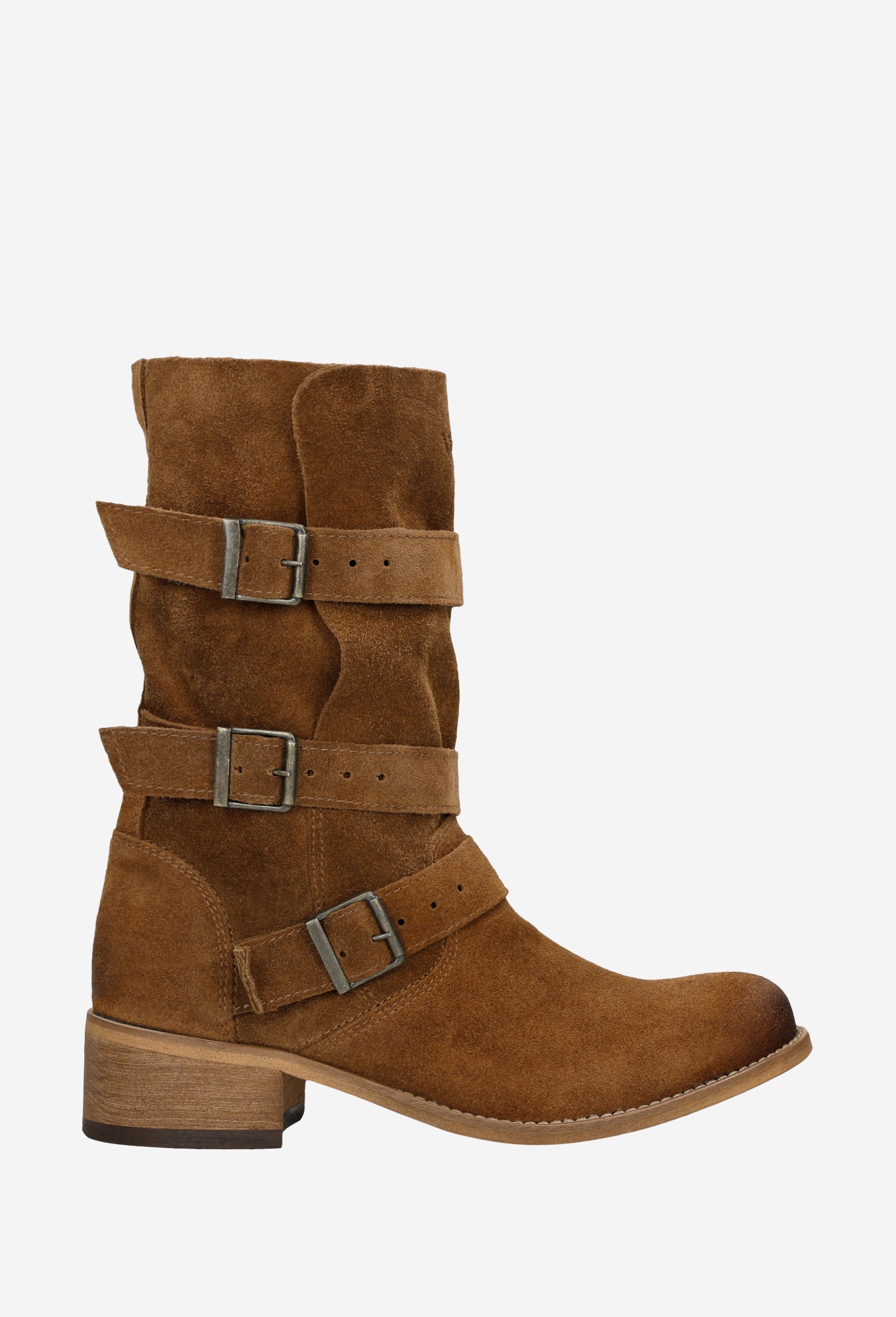 Wsuwane botki damskie w kolorze brązowym