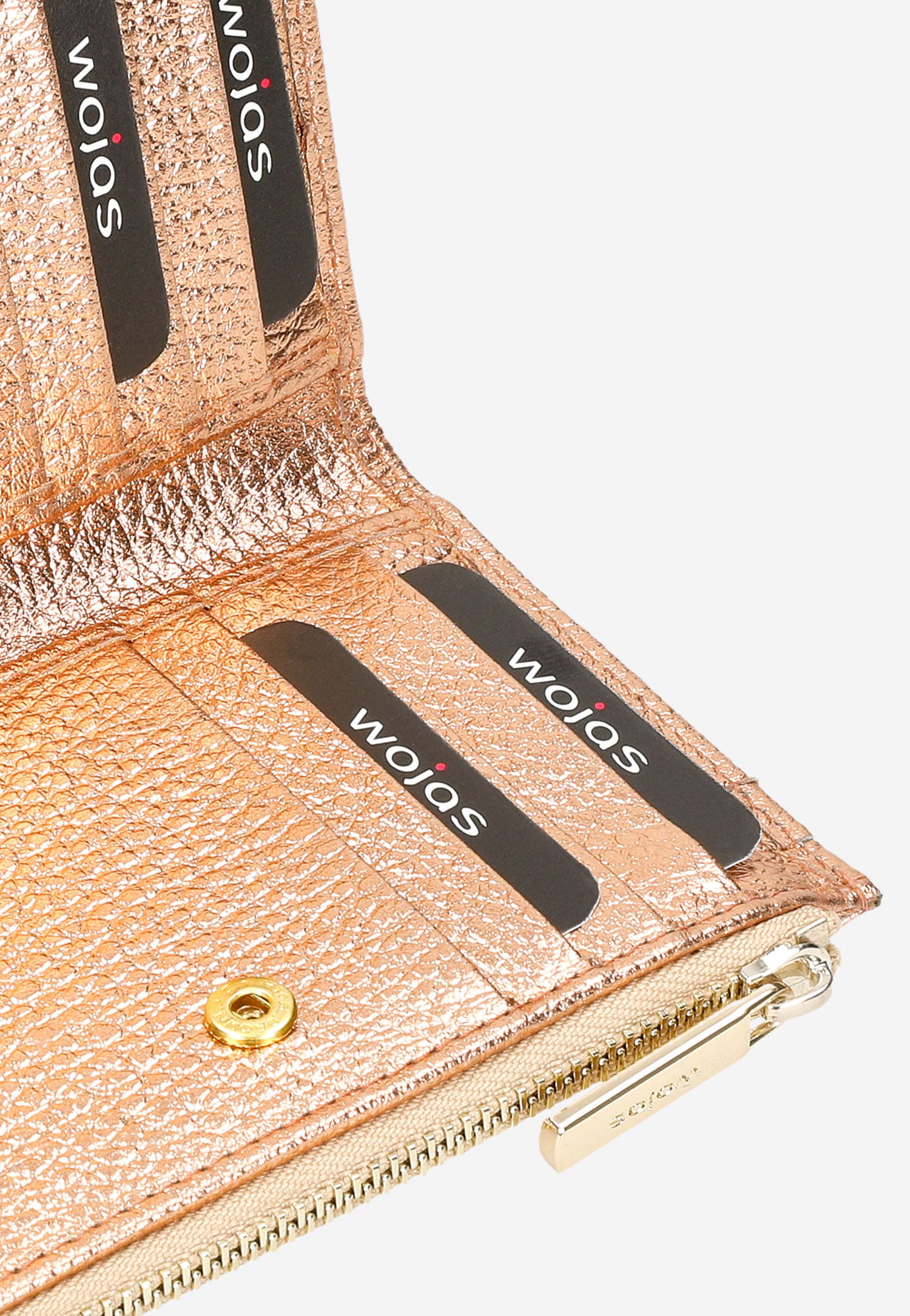 Różowy metaliczny portfel damski