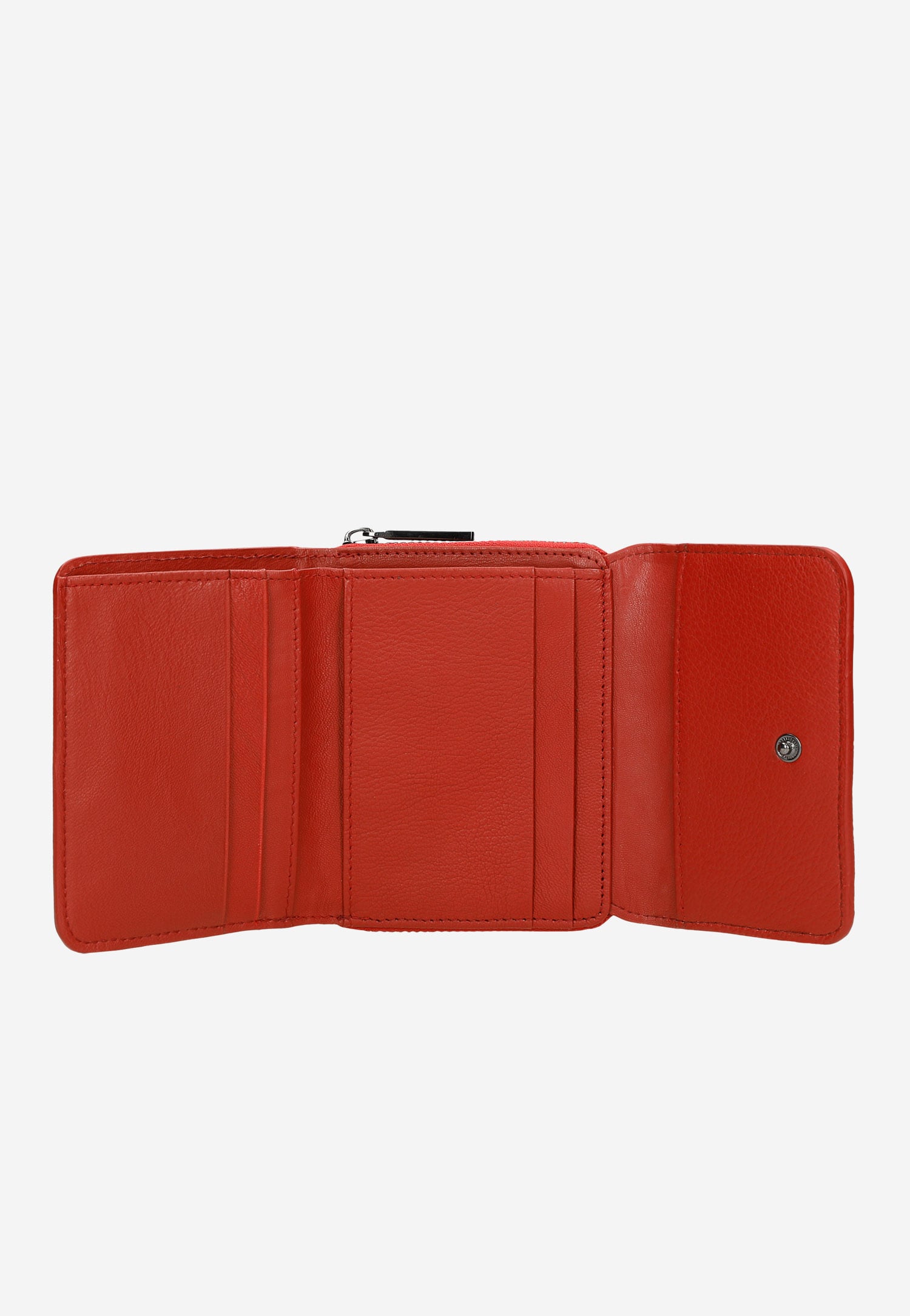 Czerwony lakierowany portfel damski z tłoczeniem