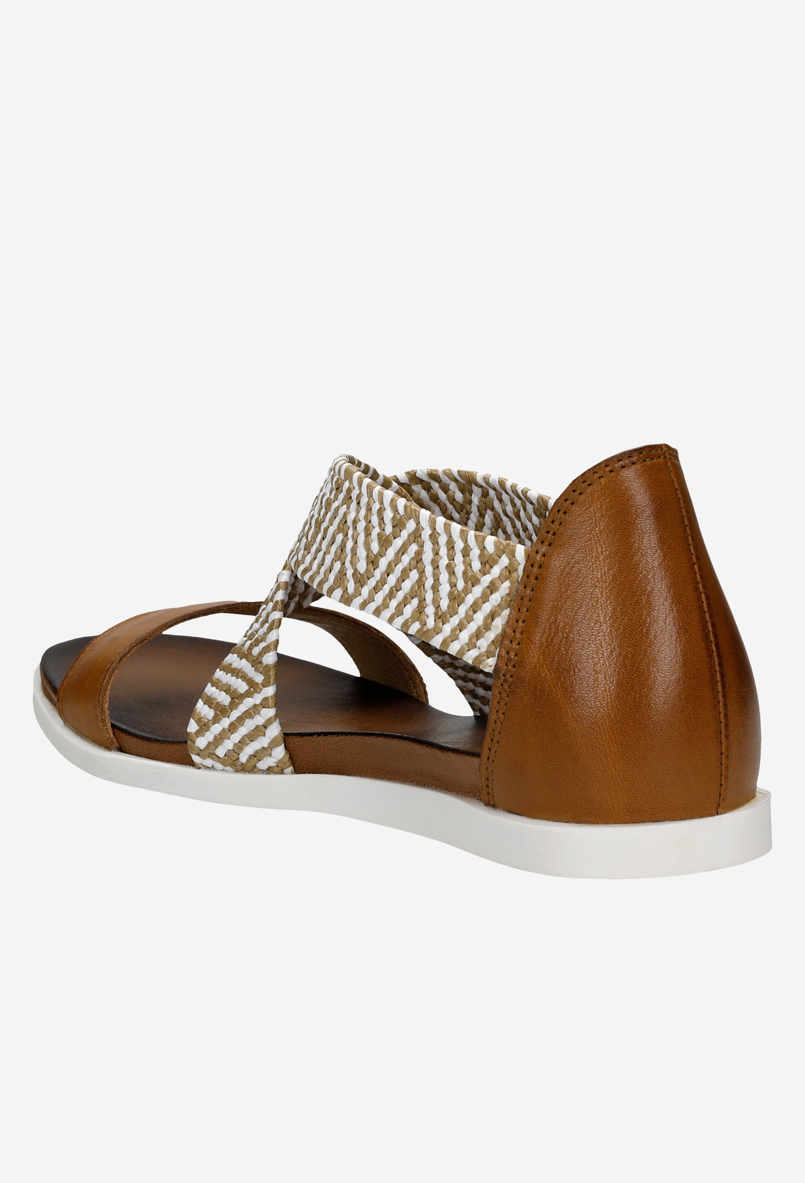 Czarne sandały damskie z zakrytą piętą i plecionymi paskami