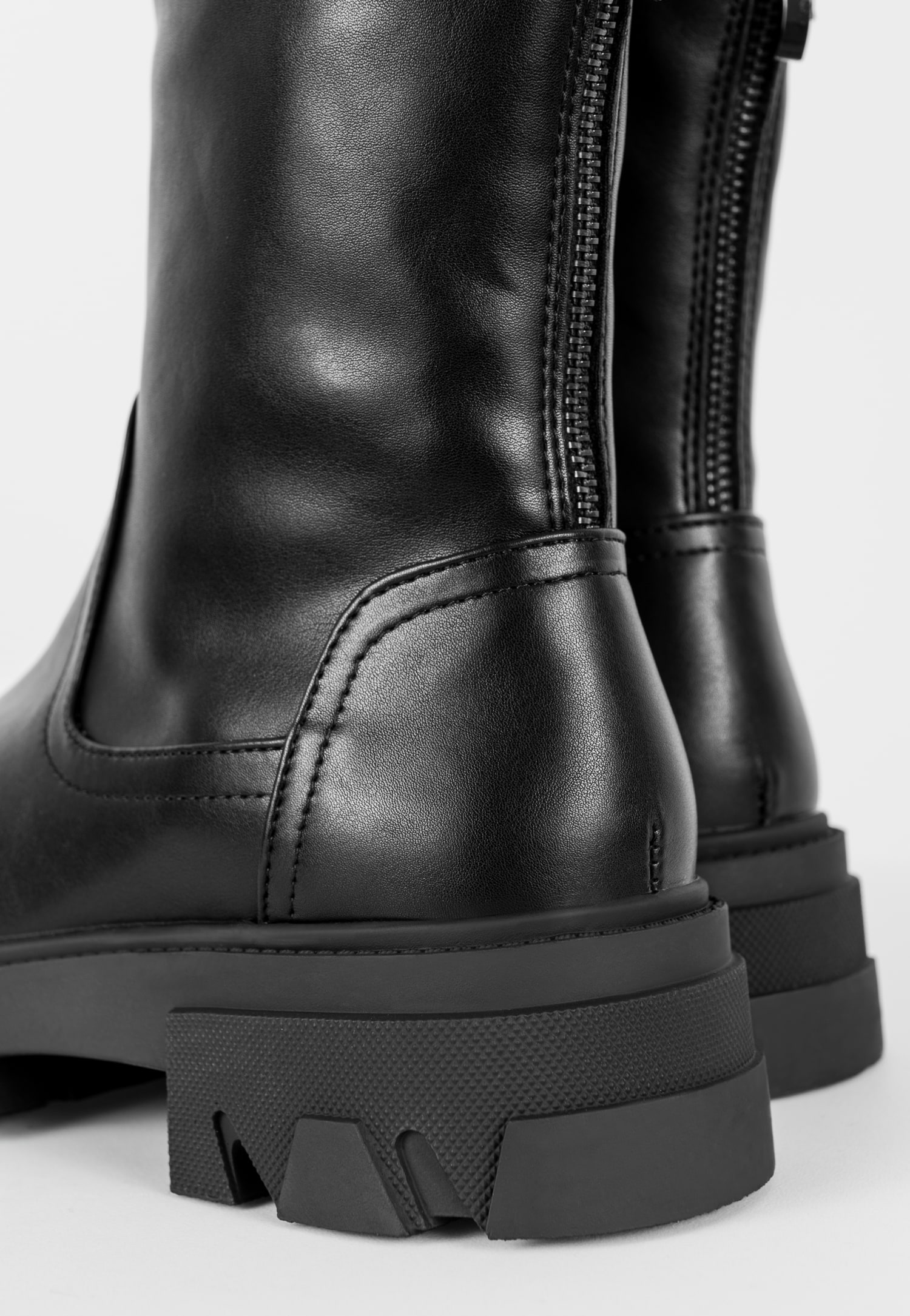 WJS czarne botki damskie z zamkiem z tyłu