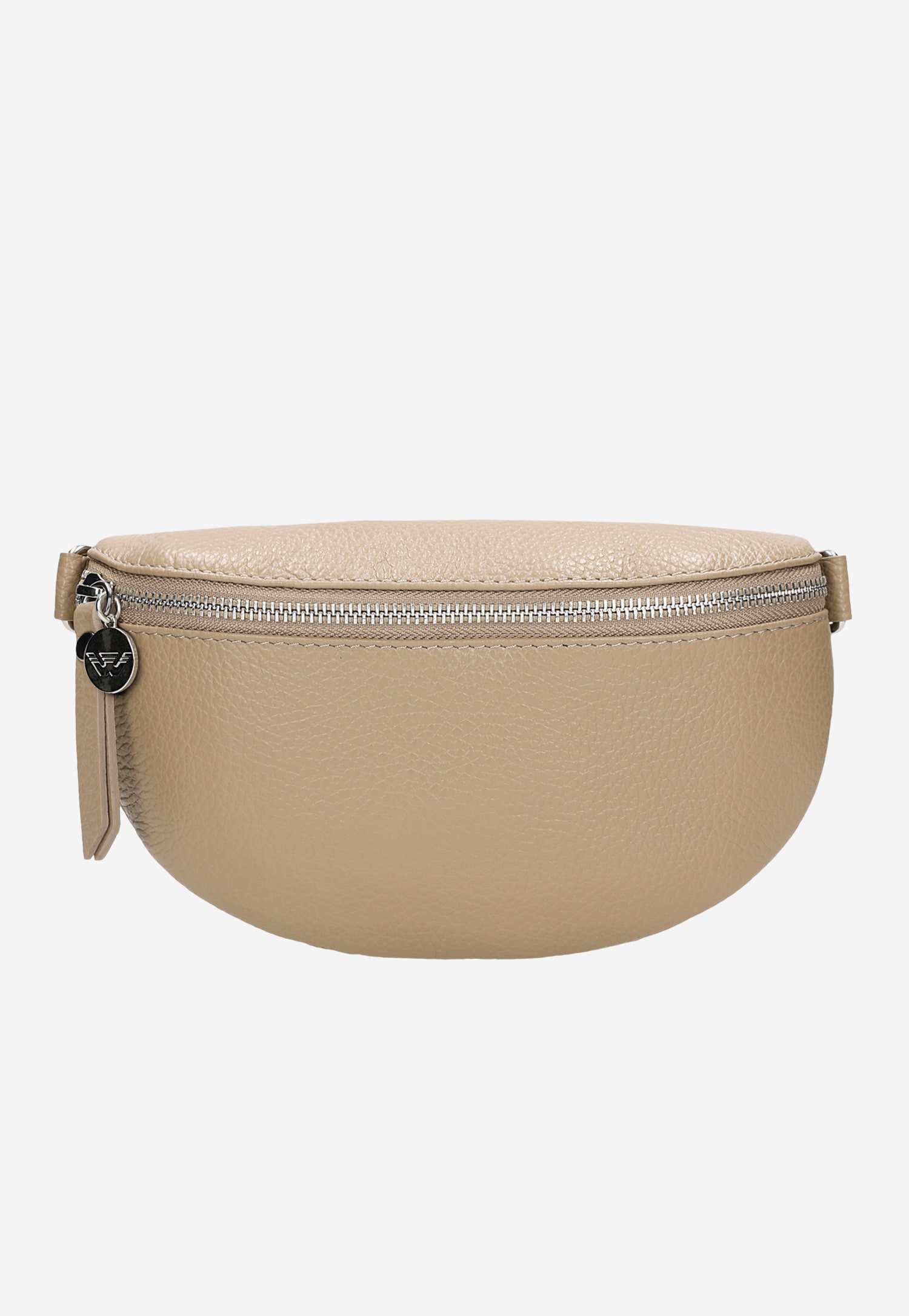 Jasnobeżowa nerka damska ze skóry licowej