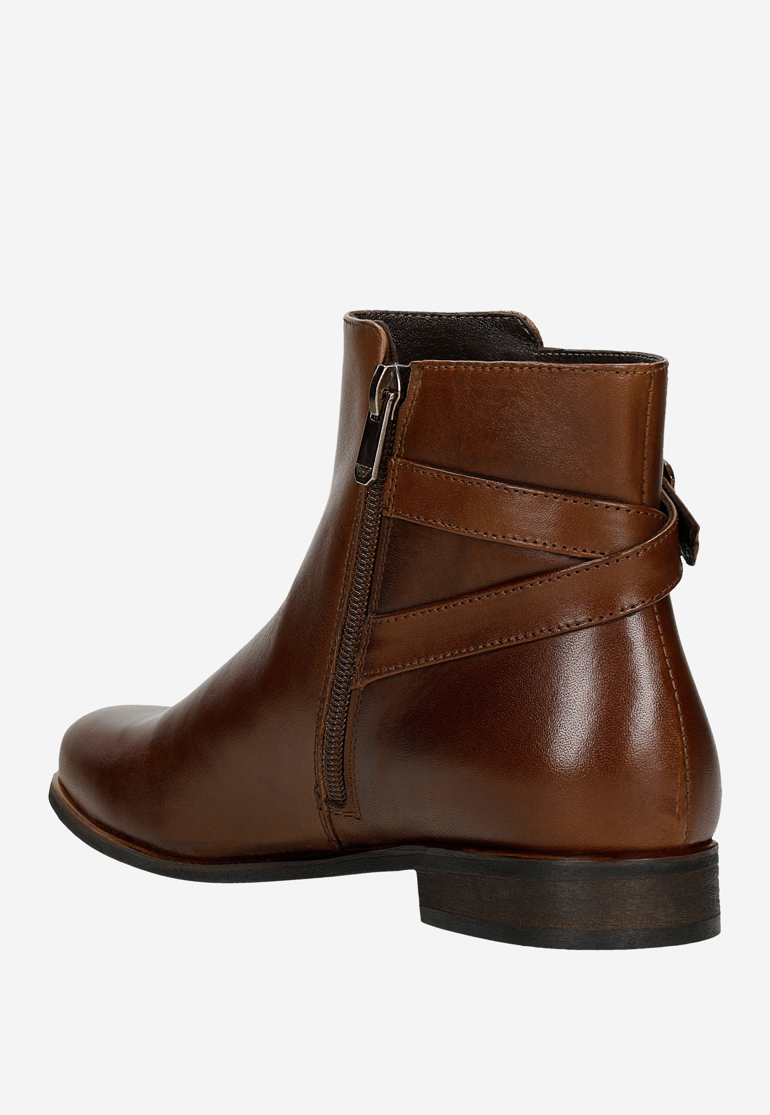 Czarne botki damskie z tłoczonej skóry zapisane na zamek