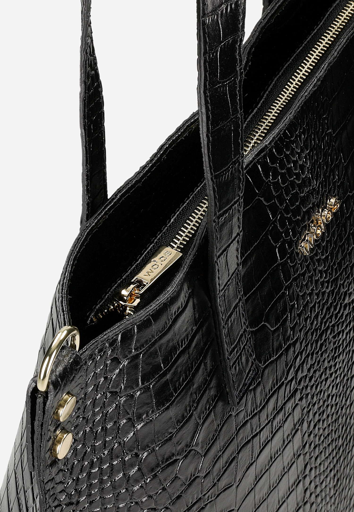 Torebka damska skórzana w kolorze ciemnobrązowym