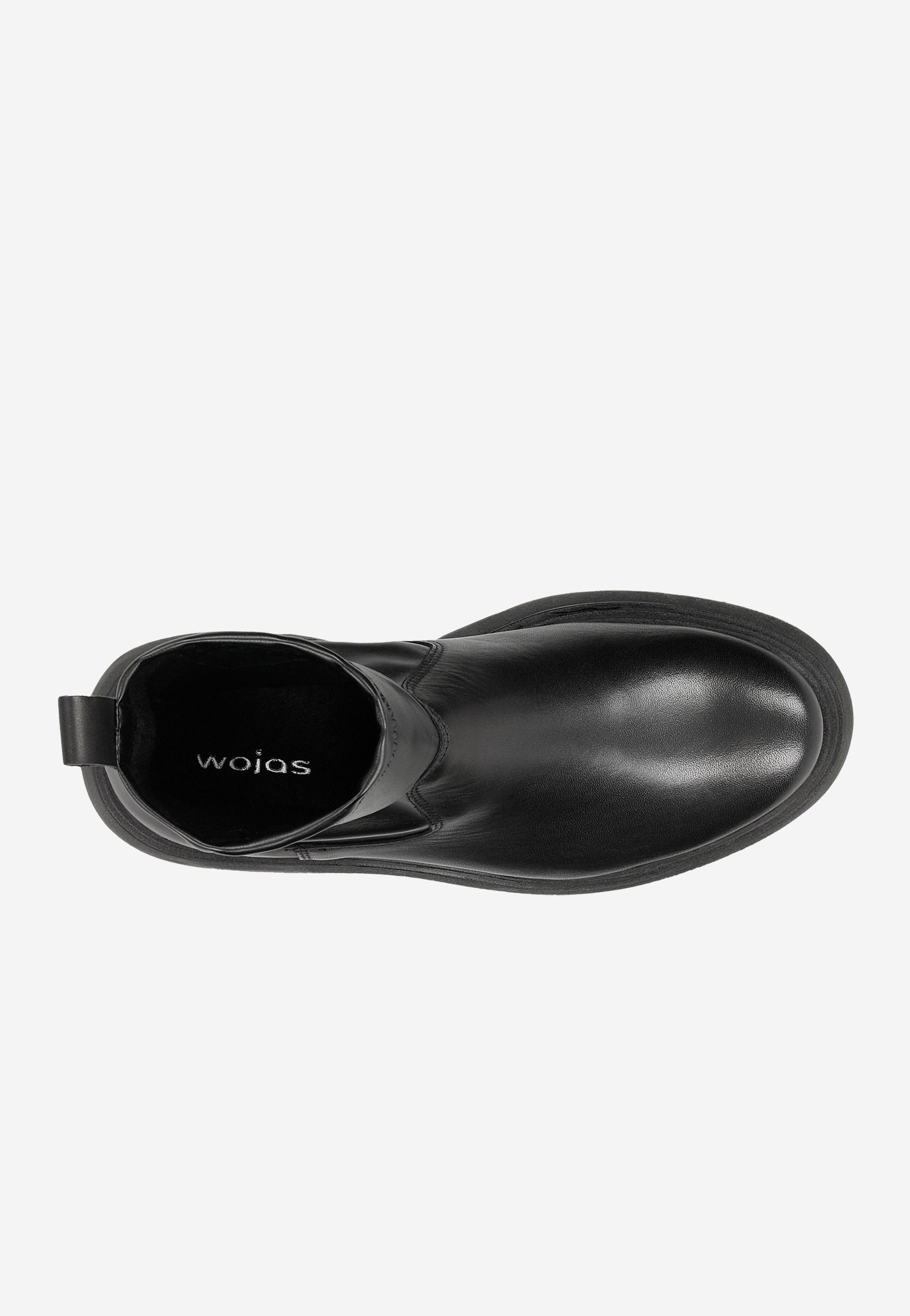 Czarne skórzane botki damskie na masywnej podeszwie