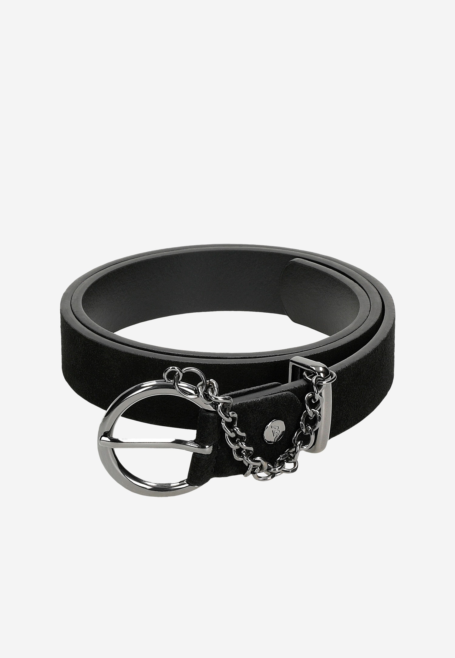 Czarny pasek damski welurowy