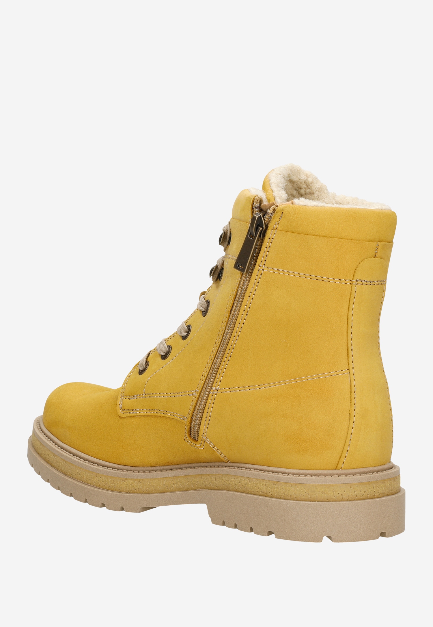 Brązowe męskie trzewiki typu bikery z ociepleniem