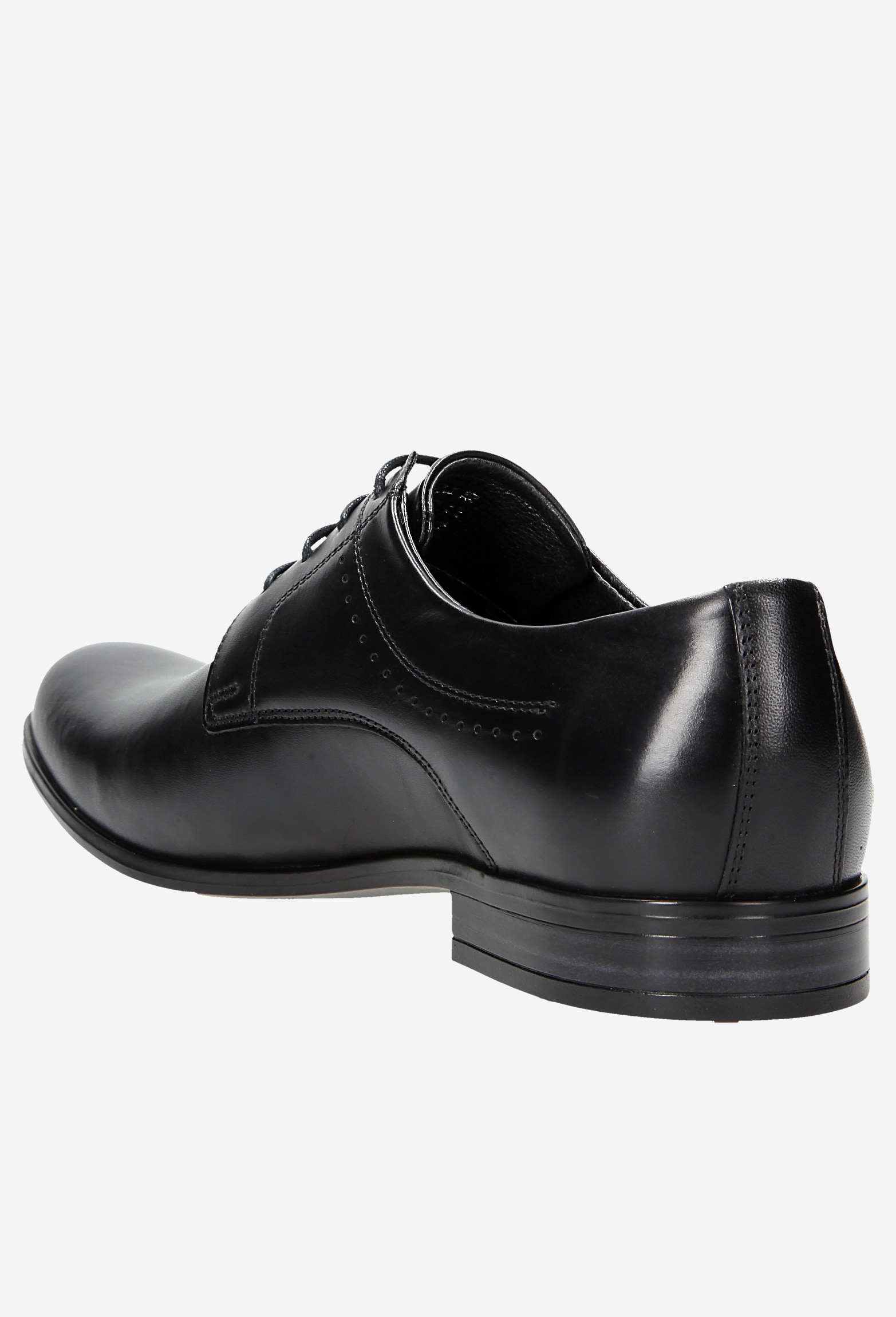 Czarne ponadczasowe półbuty męskie ze skóry licowej