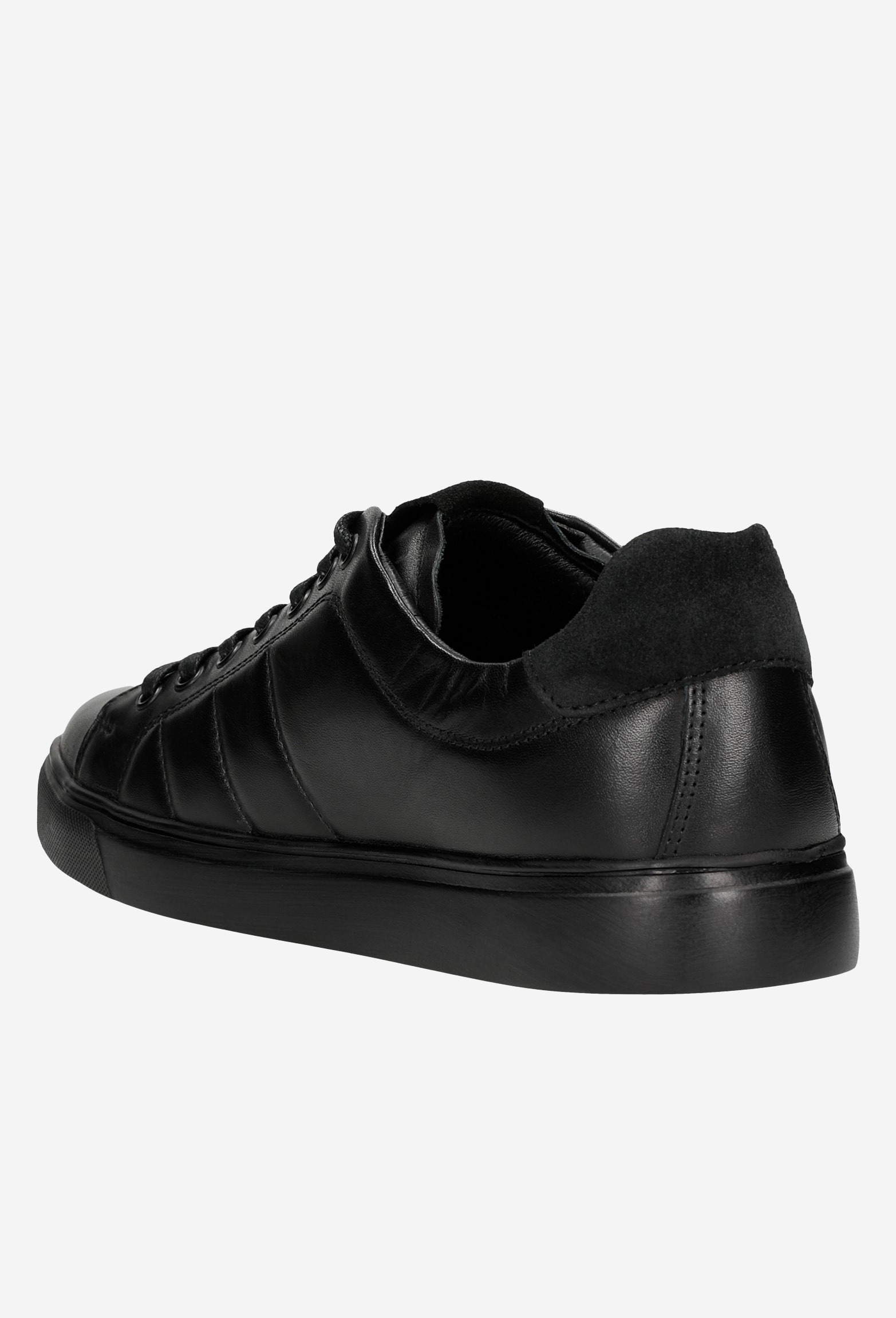 Czarne trampki męskie ze skóry licowej