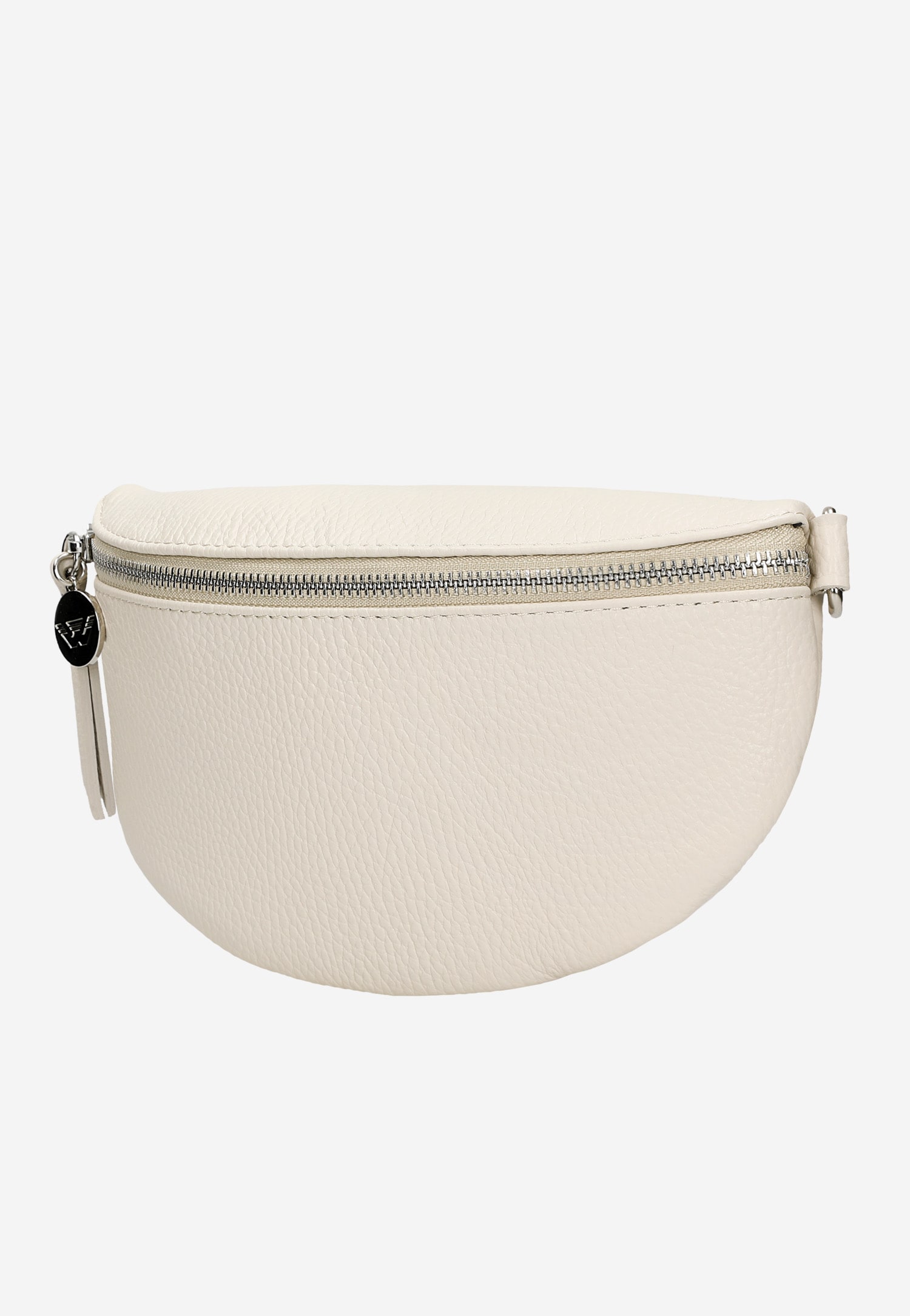 Jasnobeżowa nerka damska ze skóry licowej