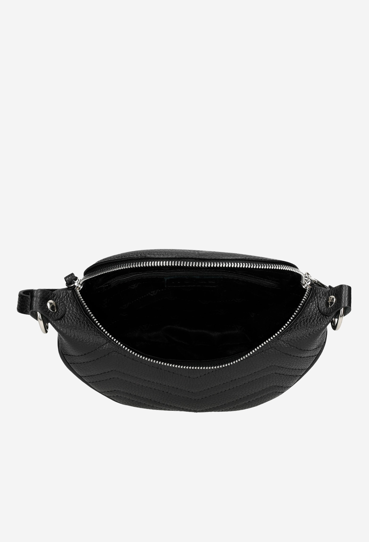 Beżowa pikowana saszetka damska ze skóry licowej