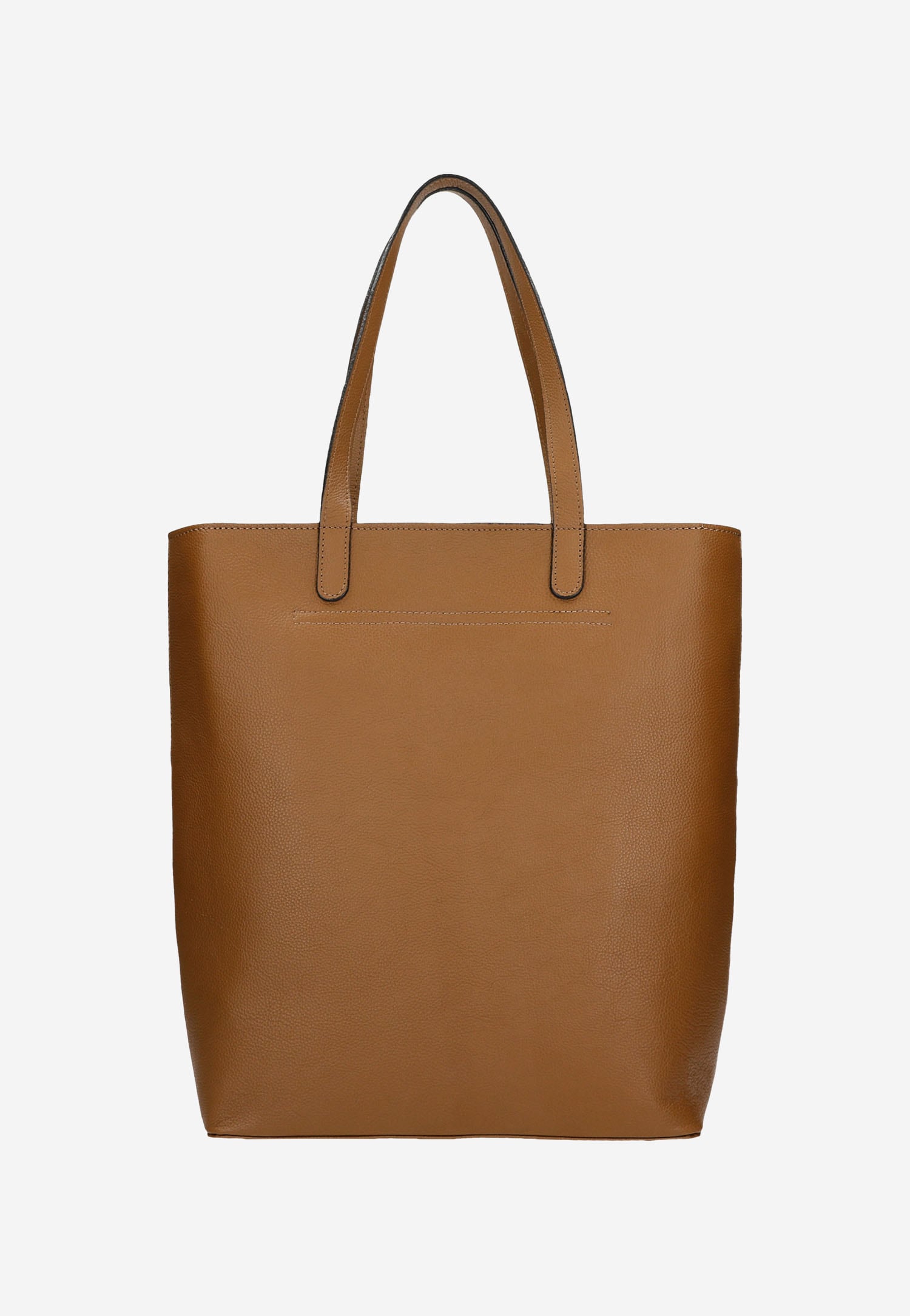 Pojemna skórzana shopperka damska w kolorze brązowym