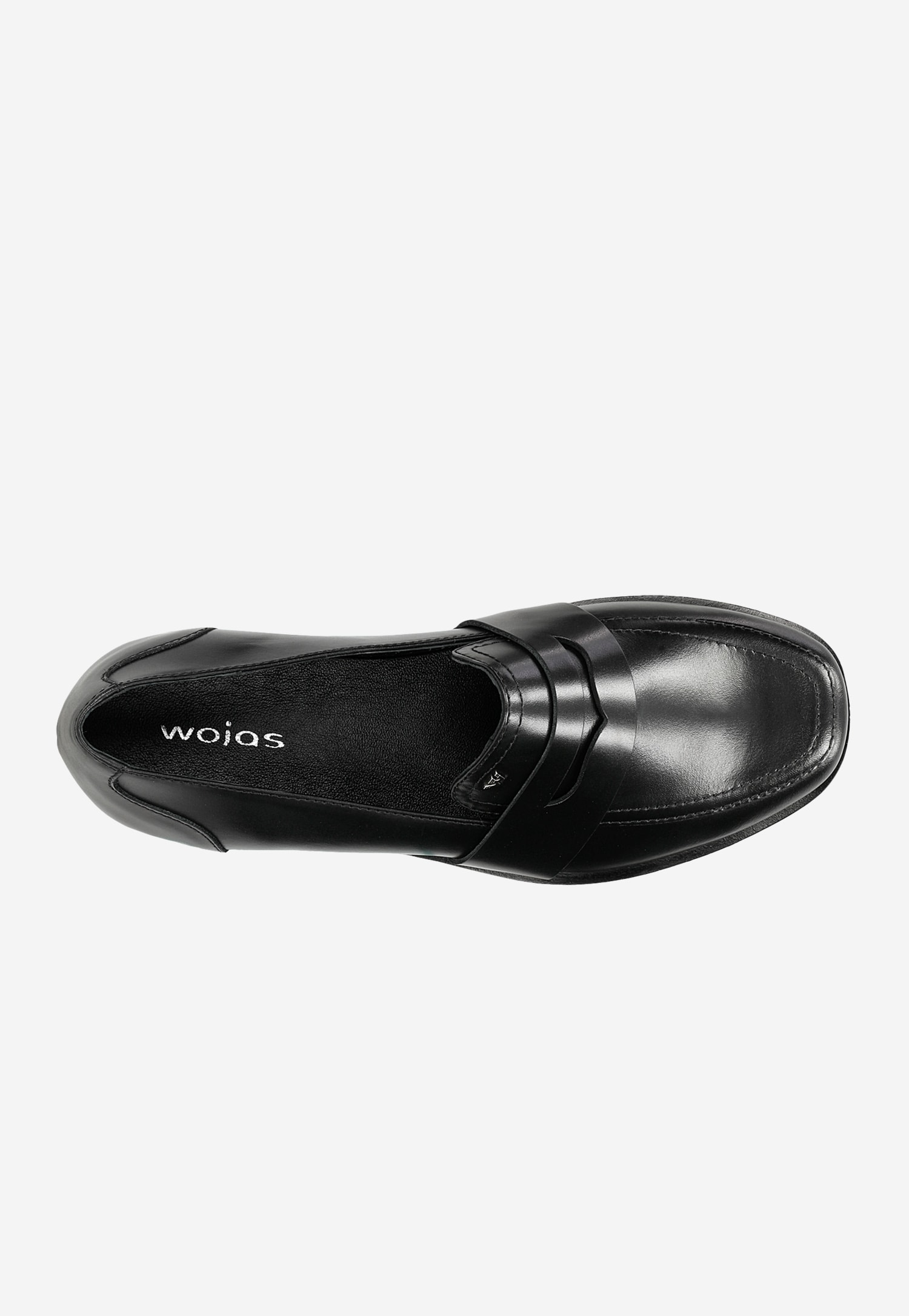 Czarne mokasyny damskie na grubej podeszwie