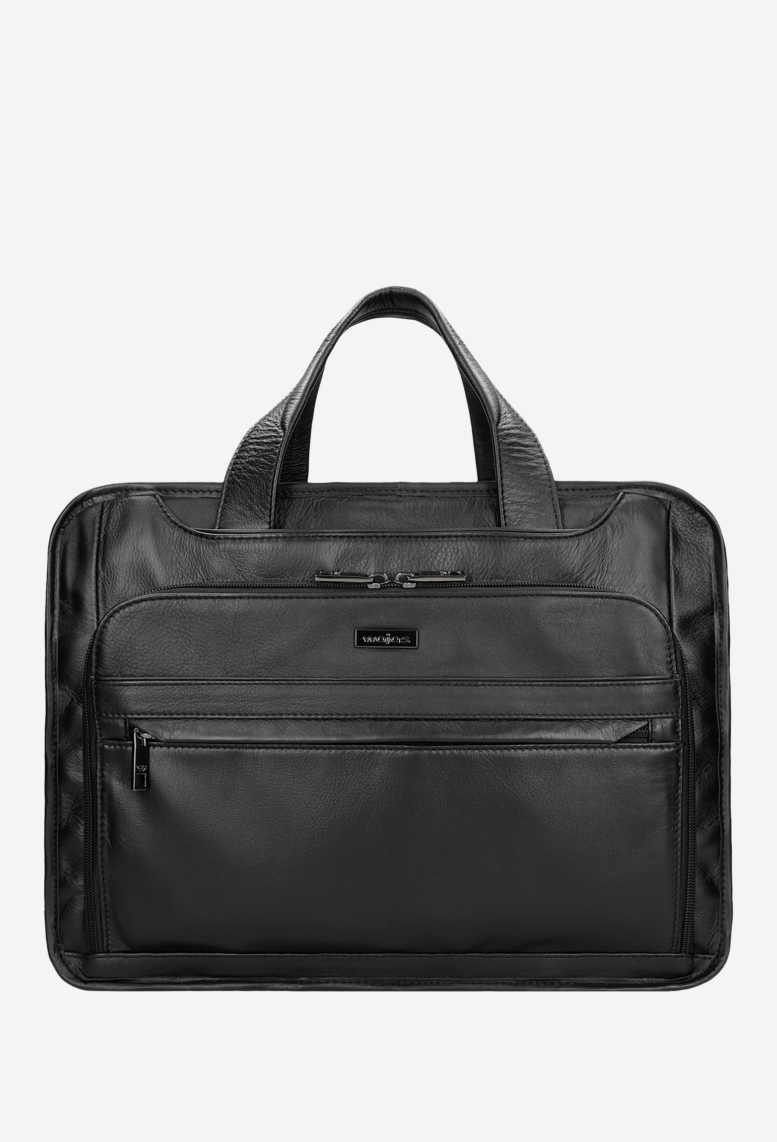 Czarna pojemna torba męska ze skóry licowej