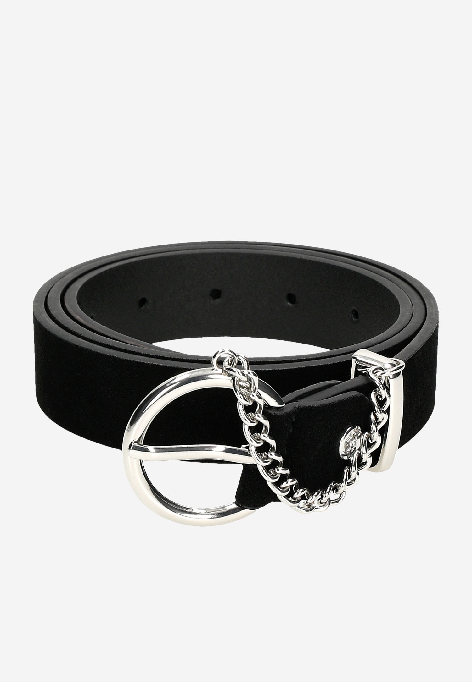 Czarny pasek damski welurowy