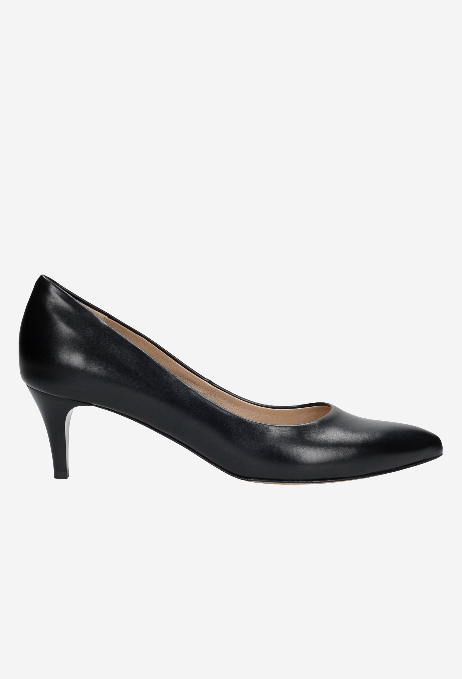 Czarne klasyczne czółenka damskie ze skóry licowej