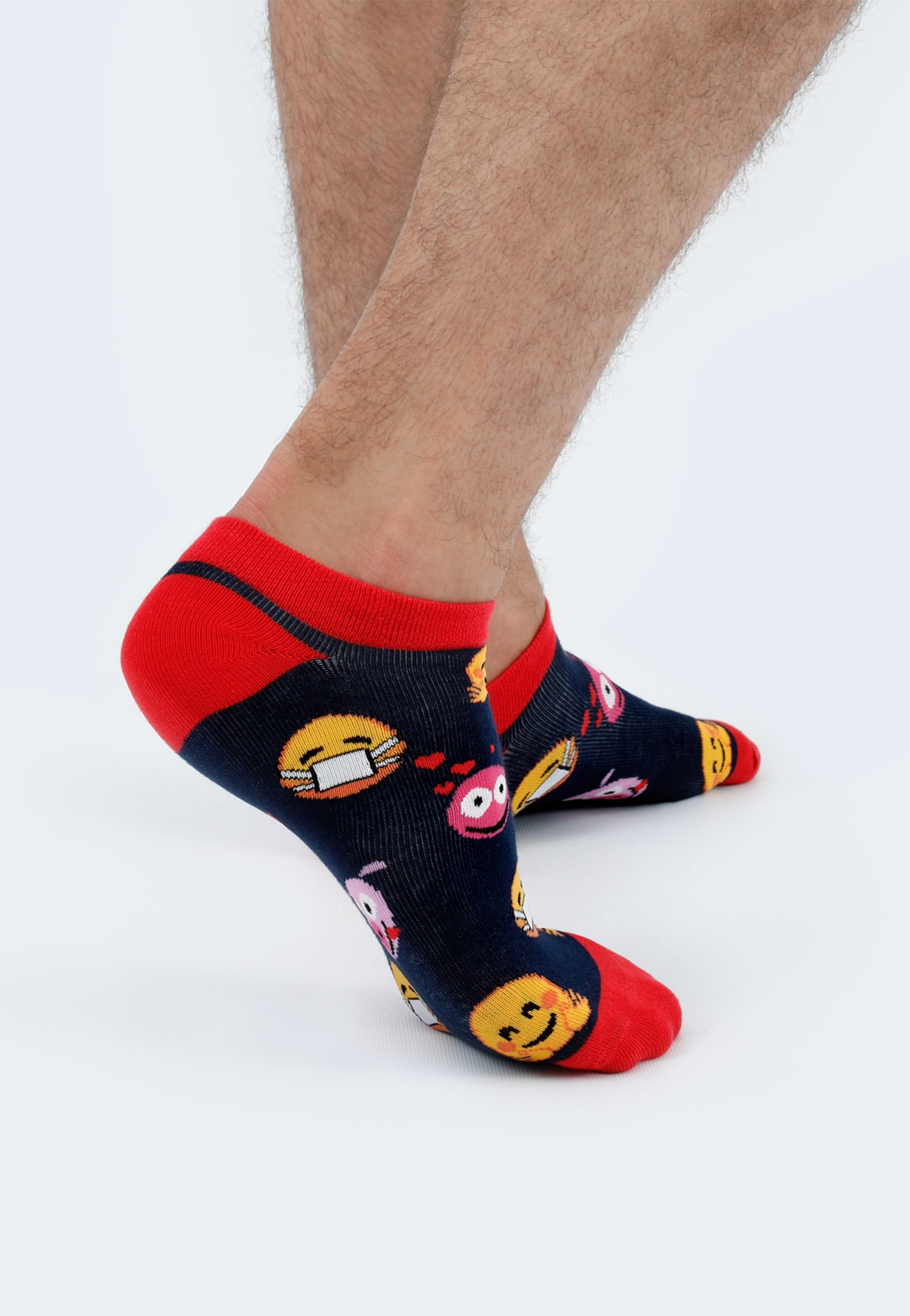 Granatowo-czerwone wesołe stopki