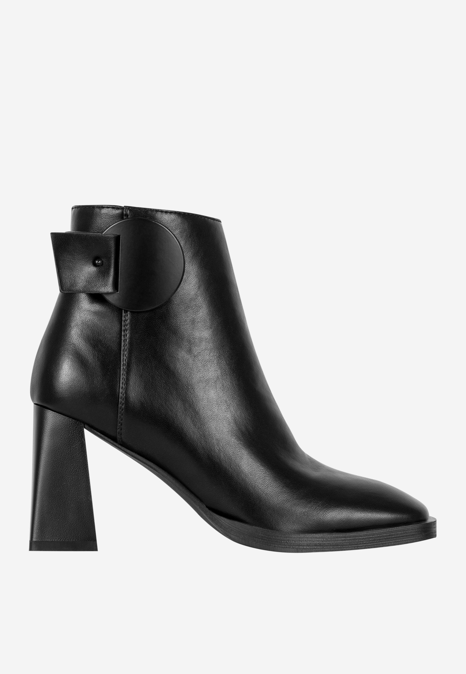 WJS czarne botki na oryginalnym obcasie