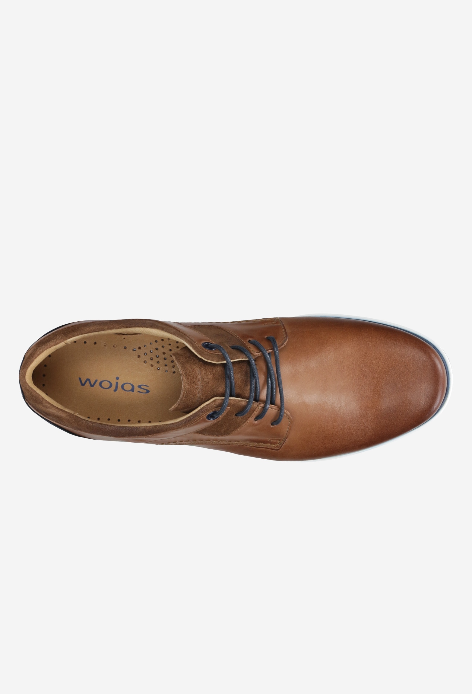 Granatowe półbuty męskie typu sneakers ze skóry licowej