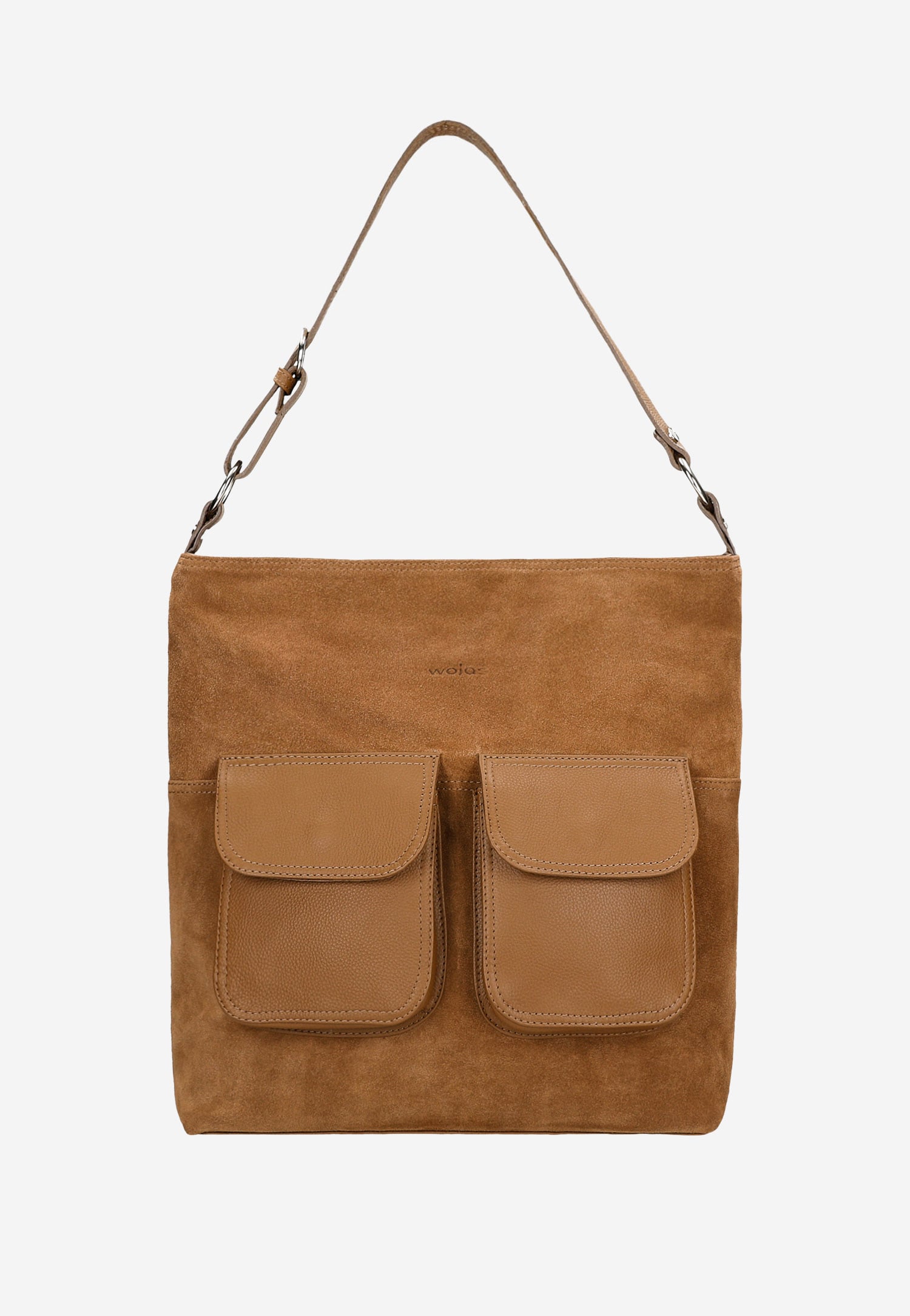 Duża torebka damska ze skóry licowej i welurowej