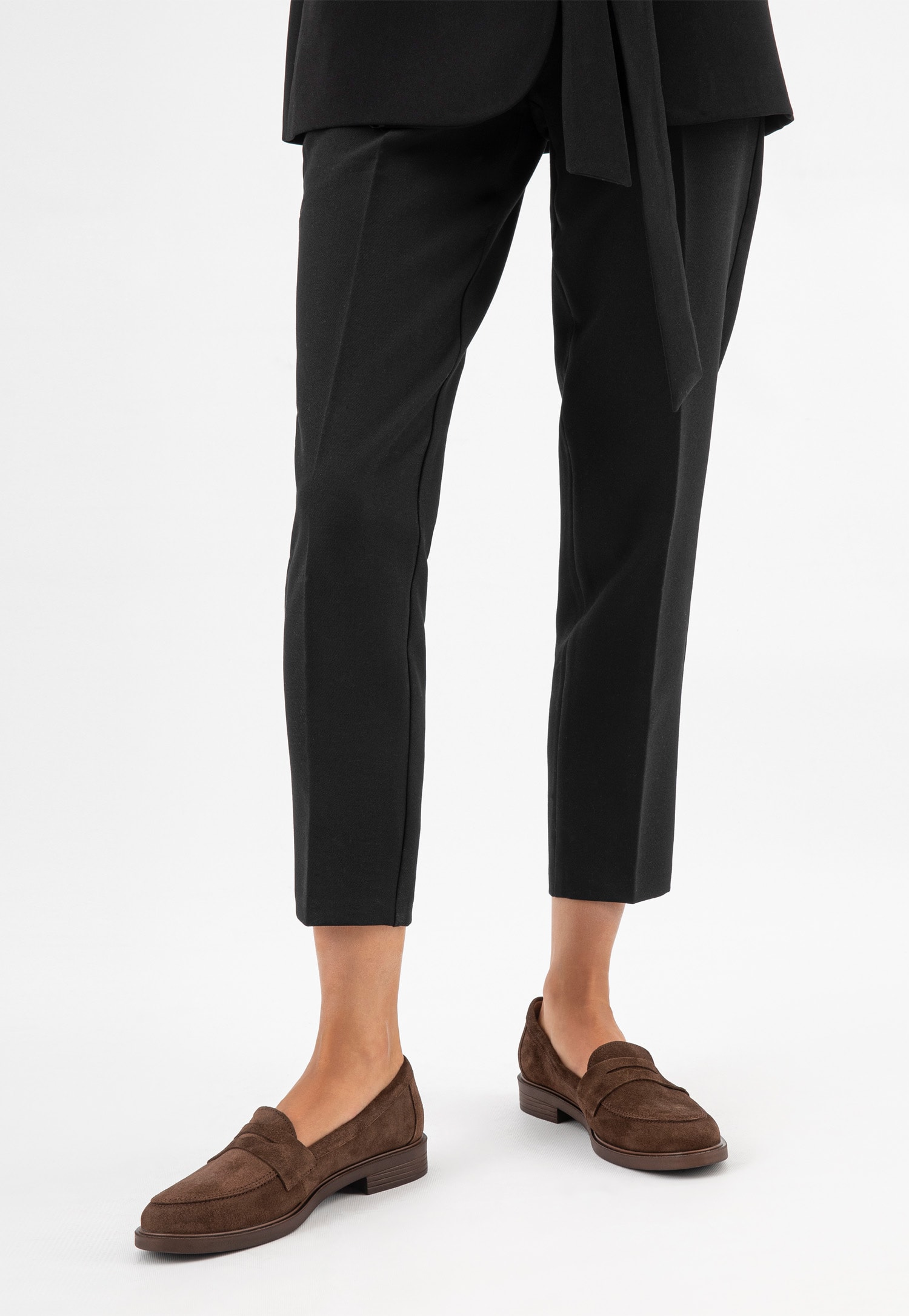 Czarne mokasyny damskie z weluru