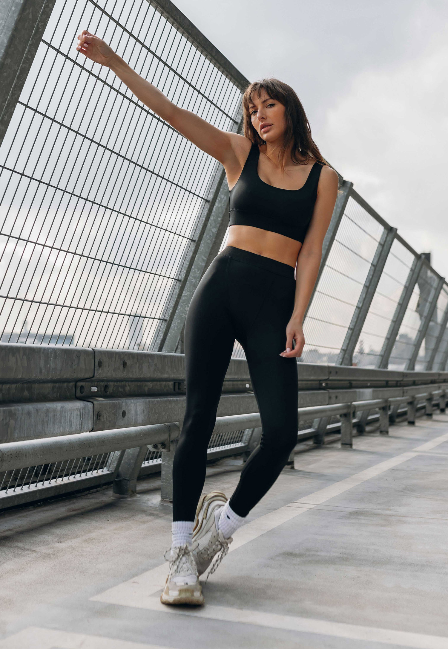 CHIARA różowe pastelowe legginsy sportowe