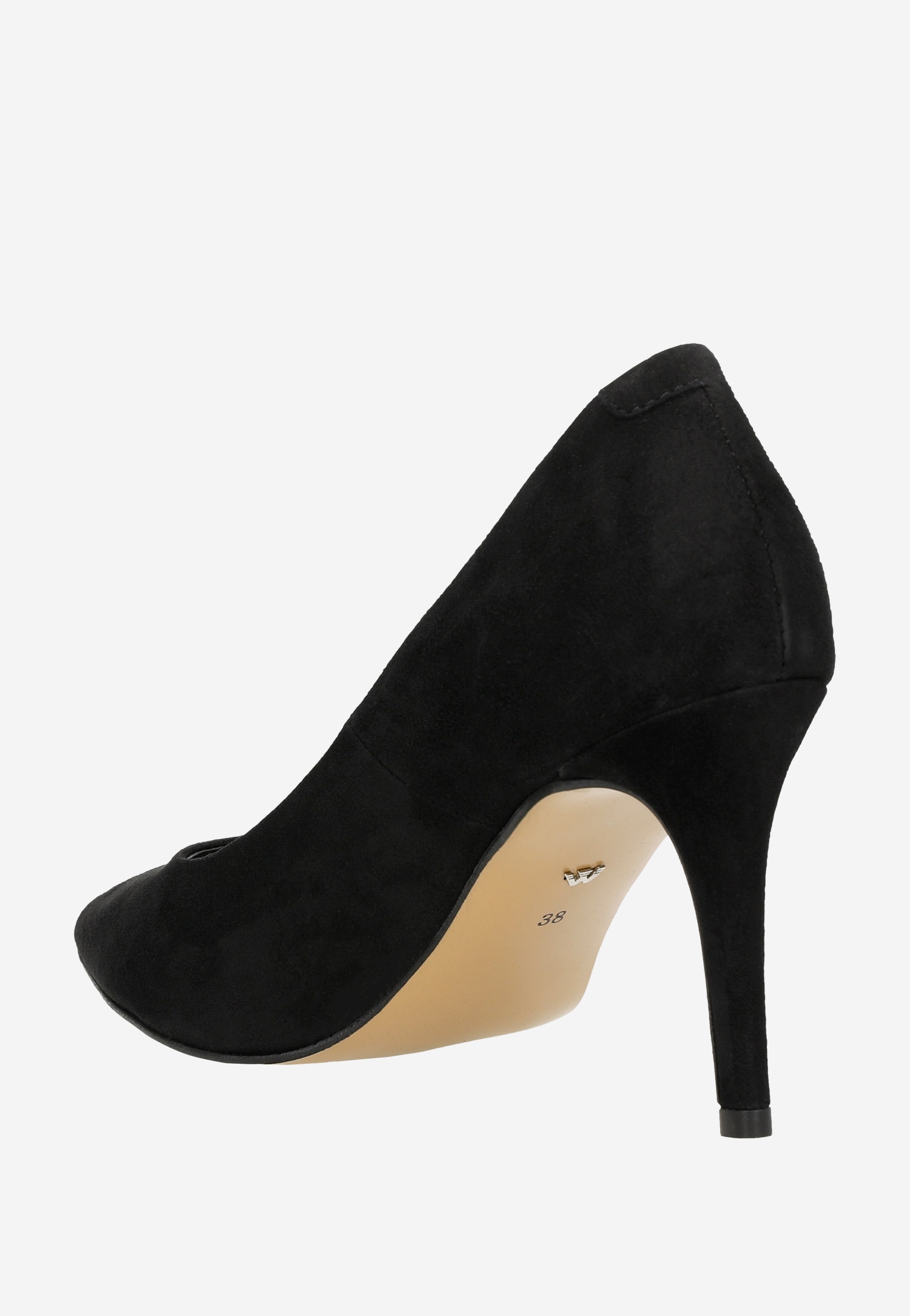 Czarne klasyczne czółenka damskie welurowe