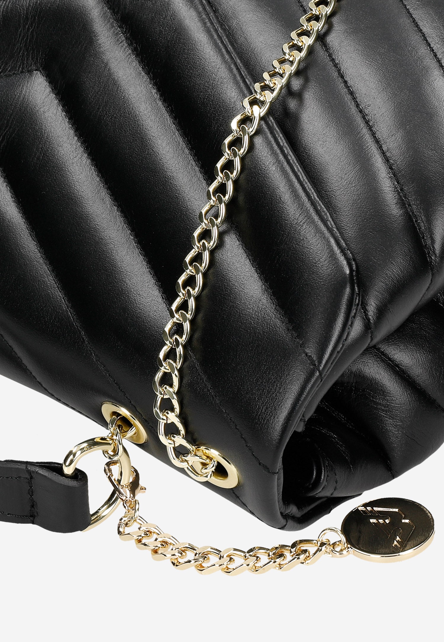 Złota torebka damska z naturalnej skóry