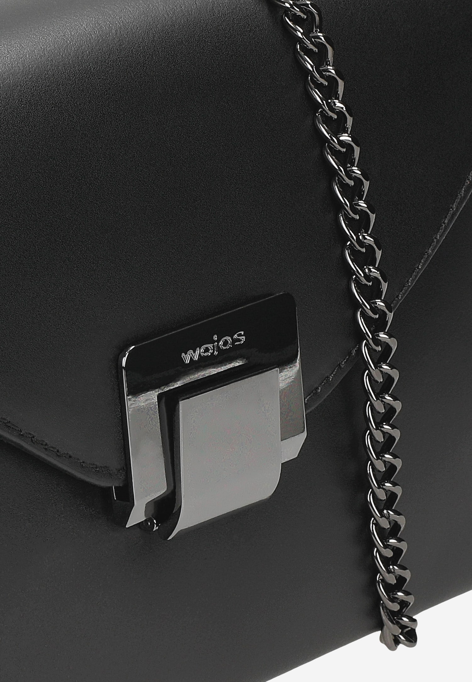 Czarna wizytowa torebka damska ze skóry licowej