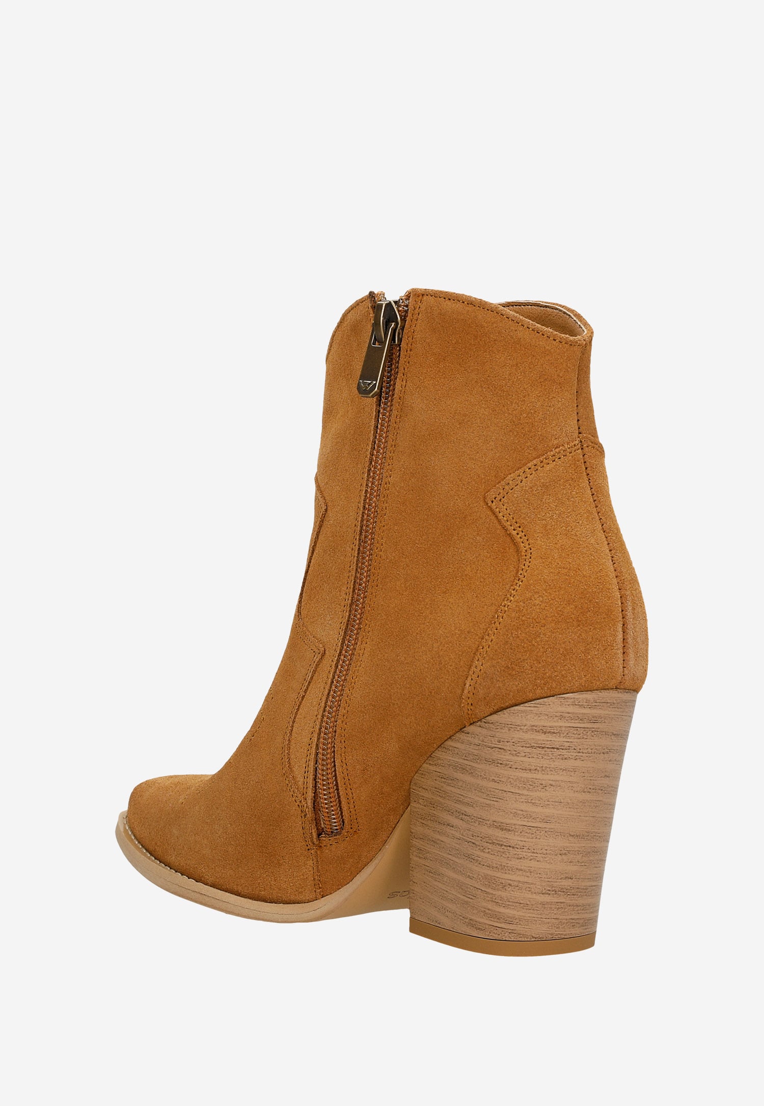 Jasnobrązowe botki damskie typu kowbojki