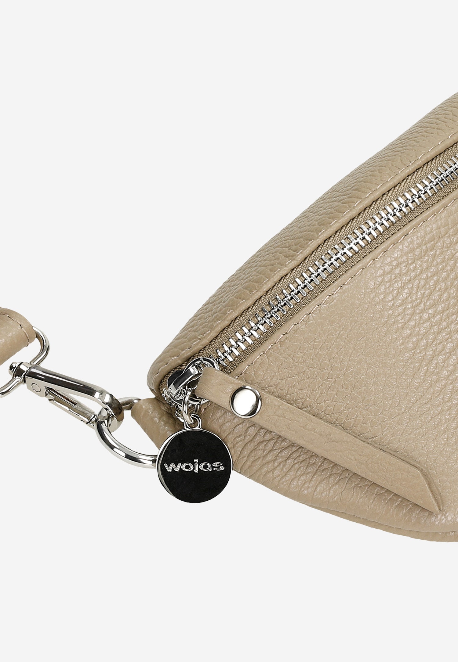 Jasnobeżowa nerka damska ze skóry licowej