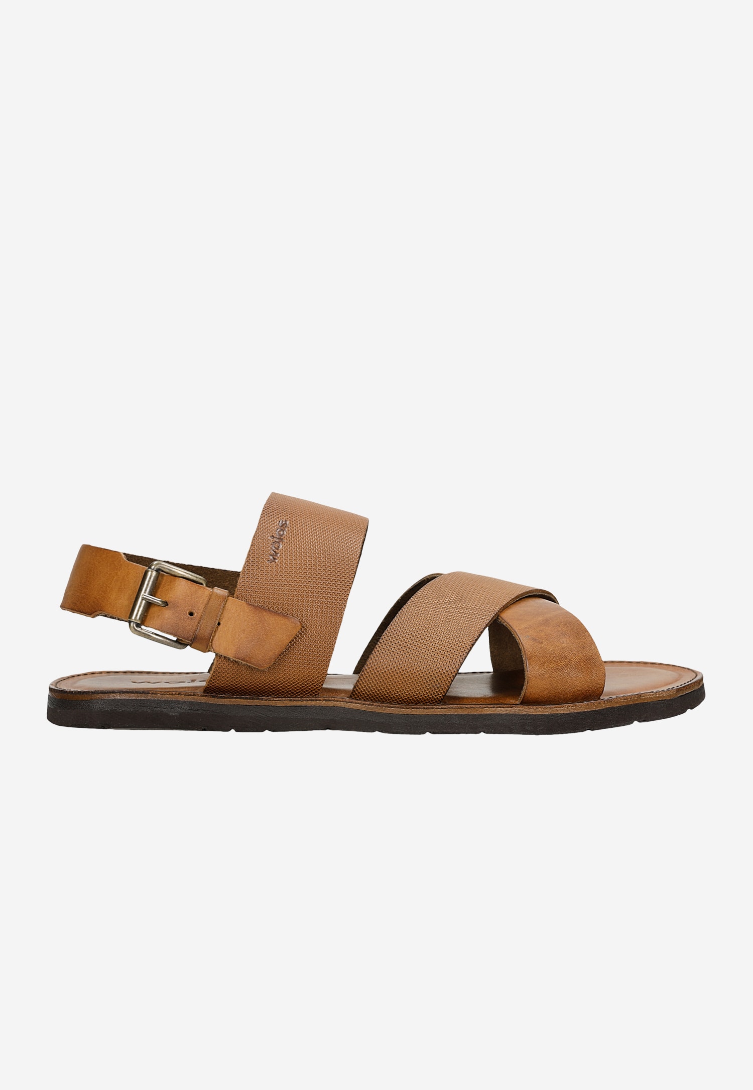 Skórzane sandały męskie w kolorze brązowym