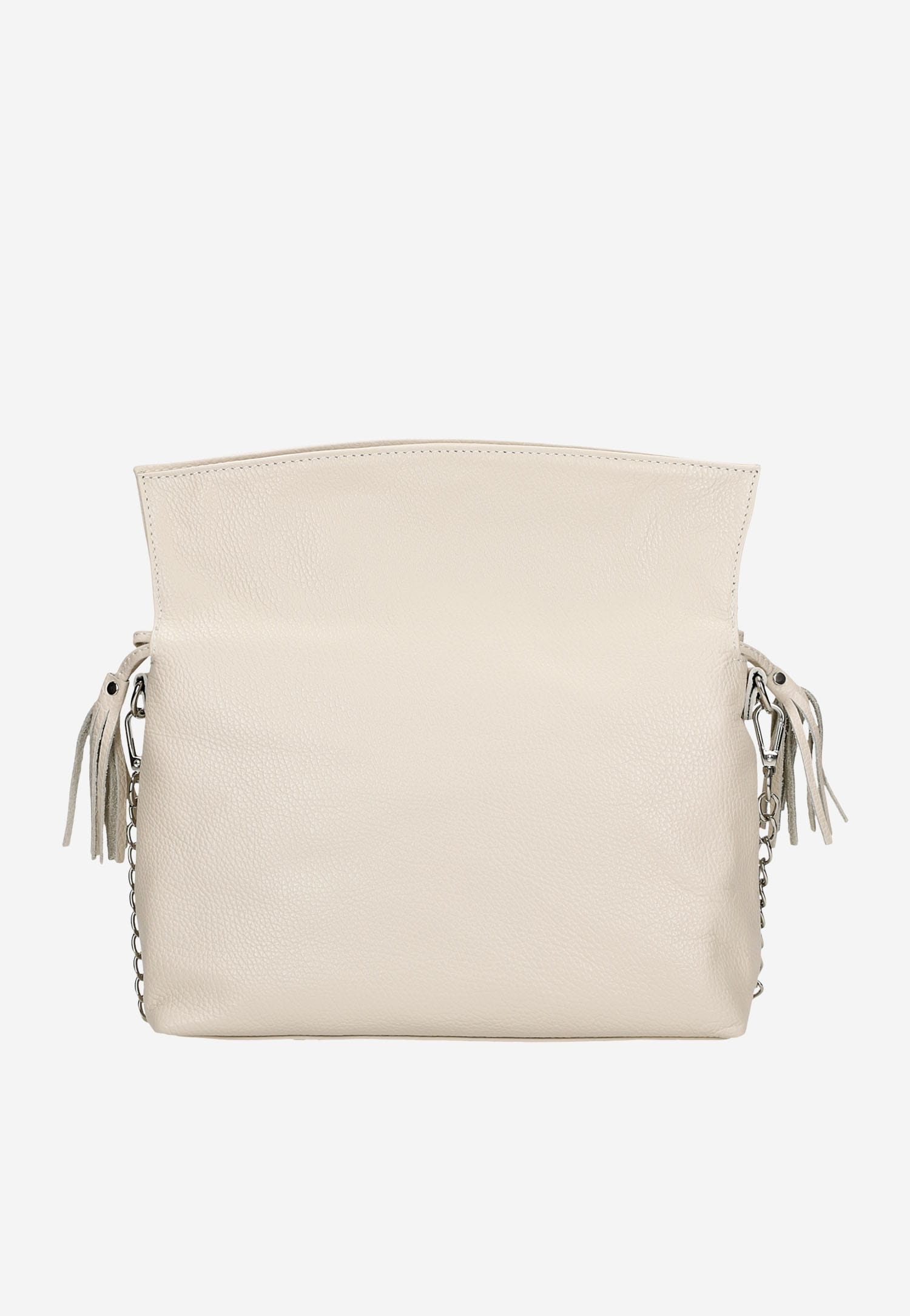 Skórzana beżowa torebka damska