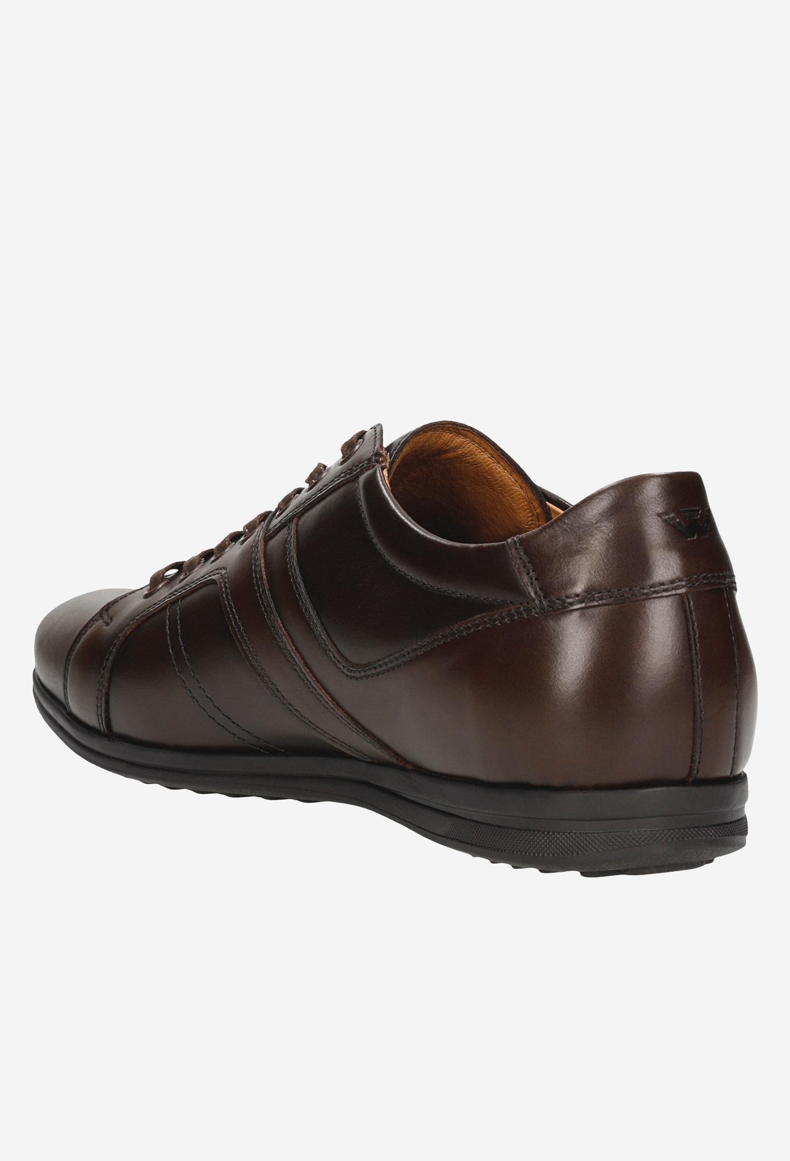 Brązowe sneakersy męskie wykonane ze skóry licowej