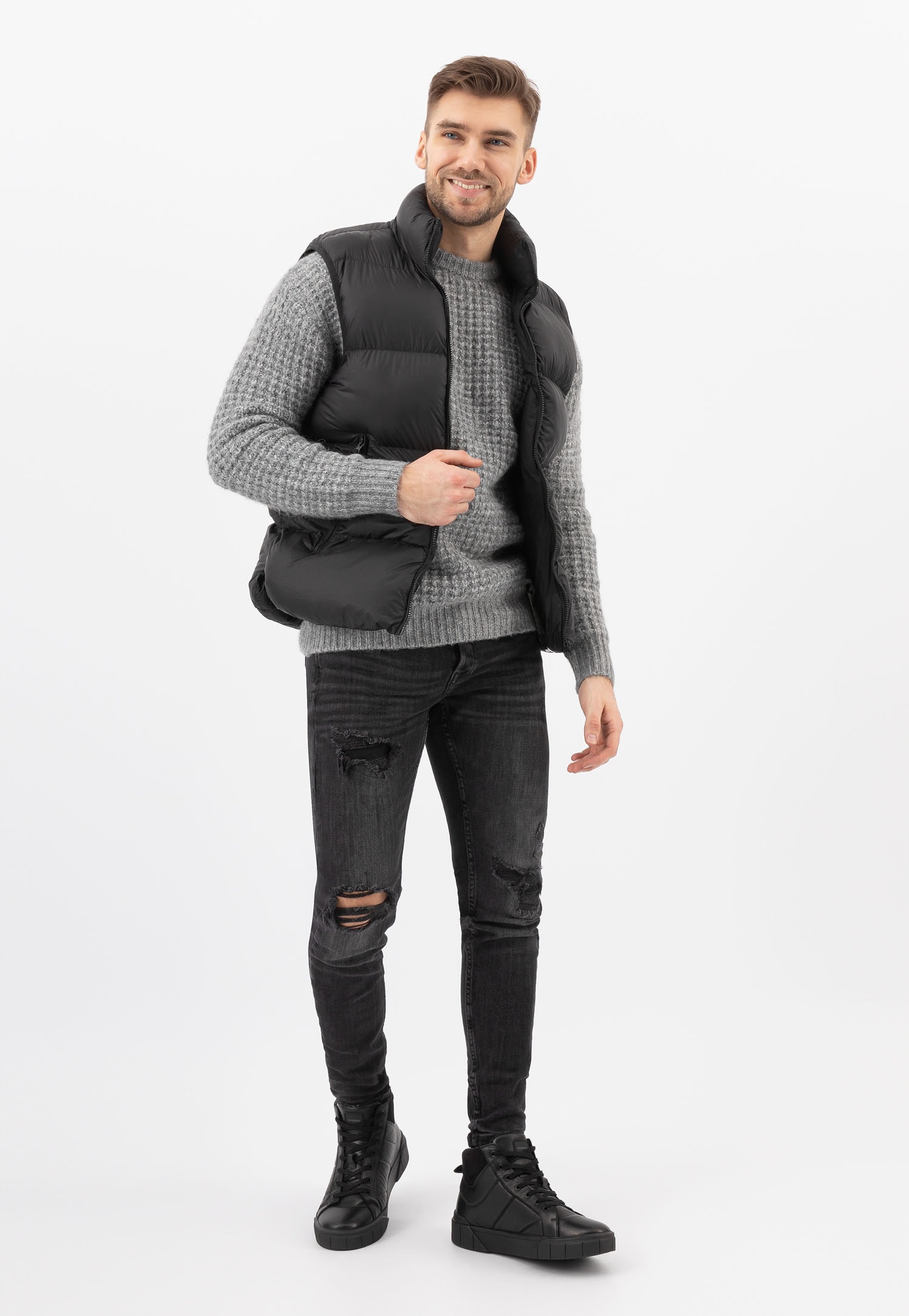 Czarne wysokie trampki męskie