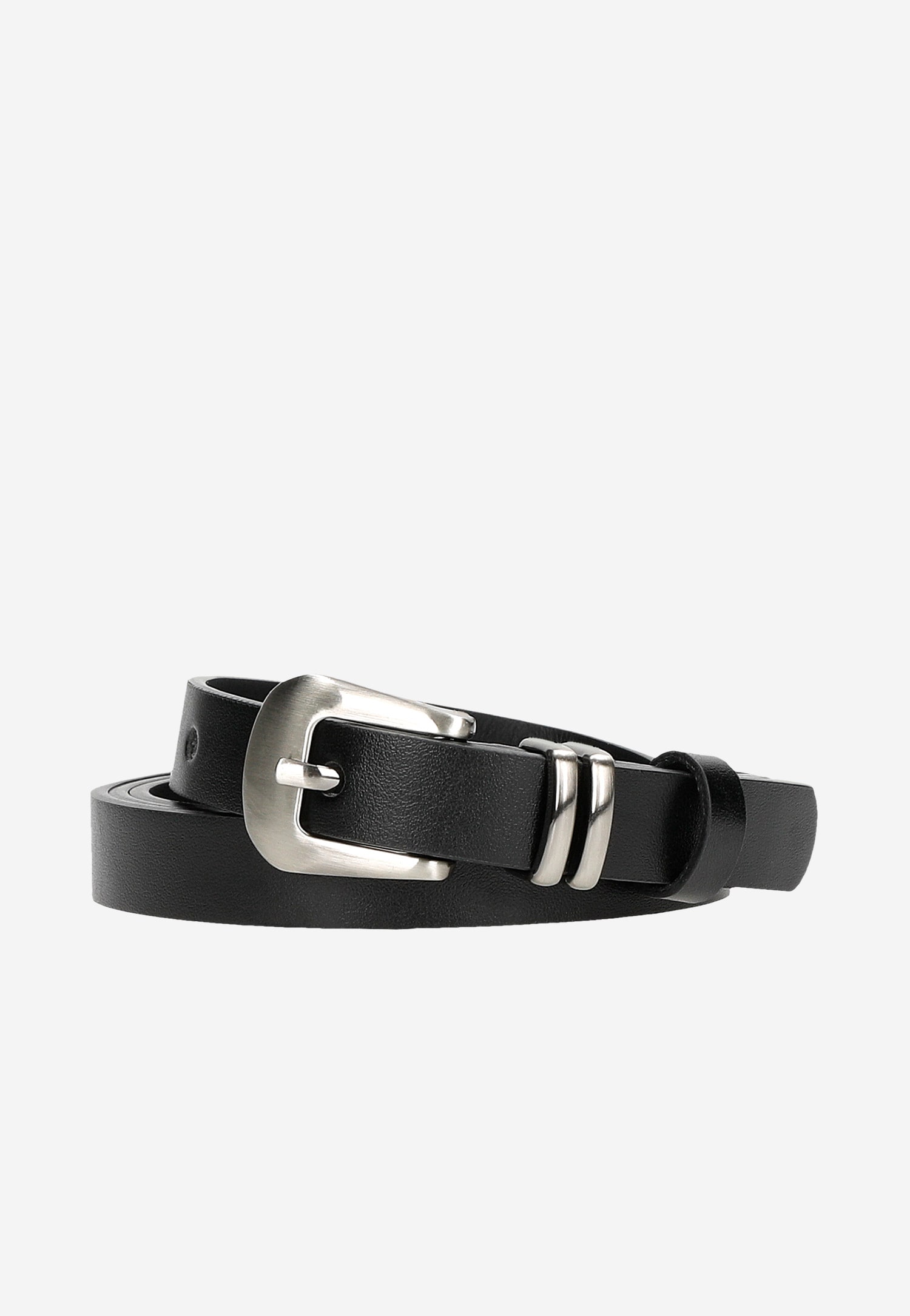 WJS czarny pasek damski z szeroką klamrą