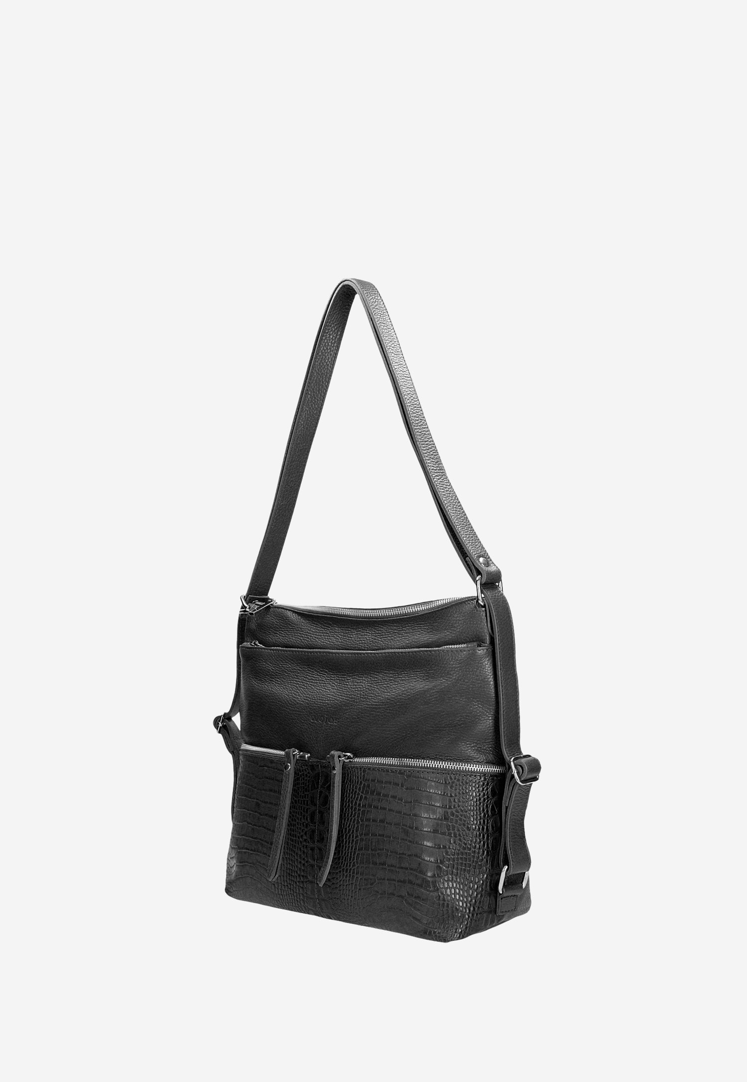 Czarna skórzana torebka plecak 2w1