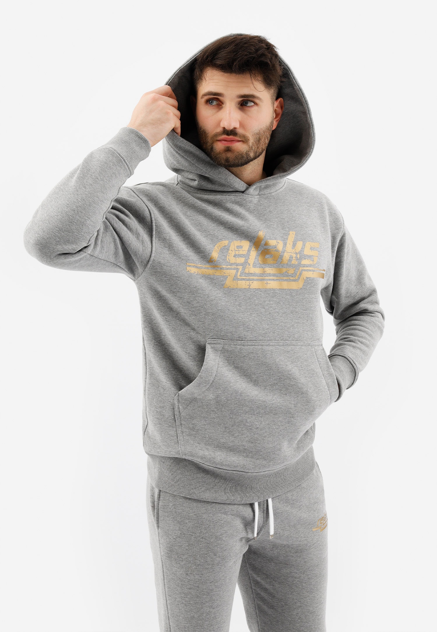 Czarna bluza męska RELAKS z kapturem