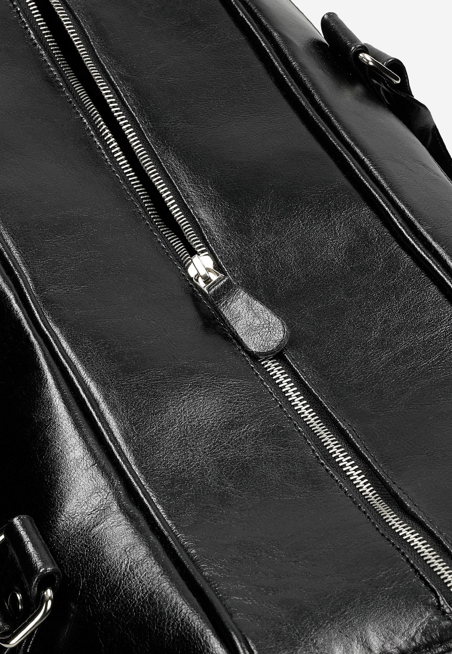 Pojemna czarna torba męska ze skóry naturalnej