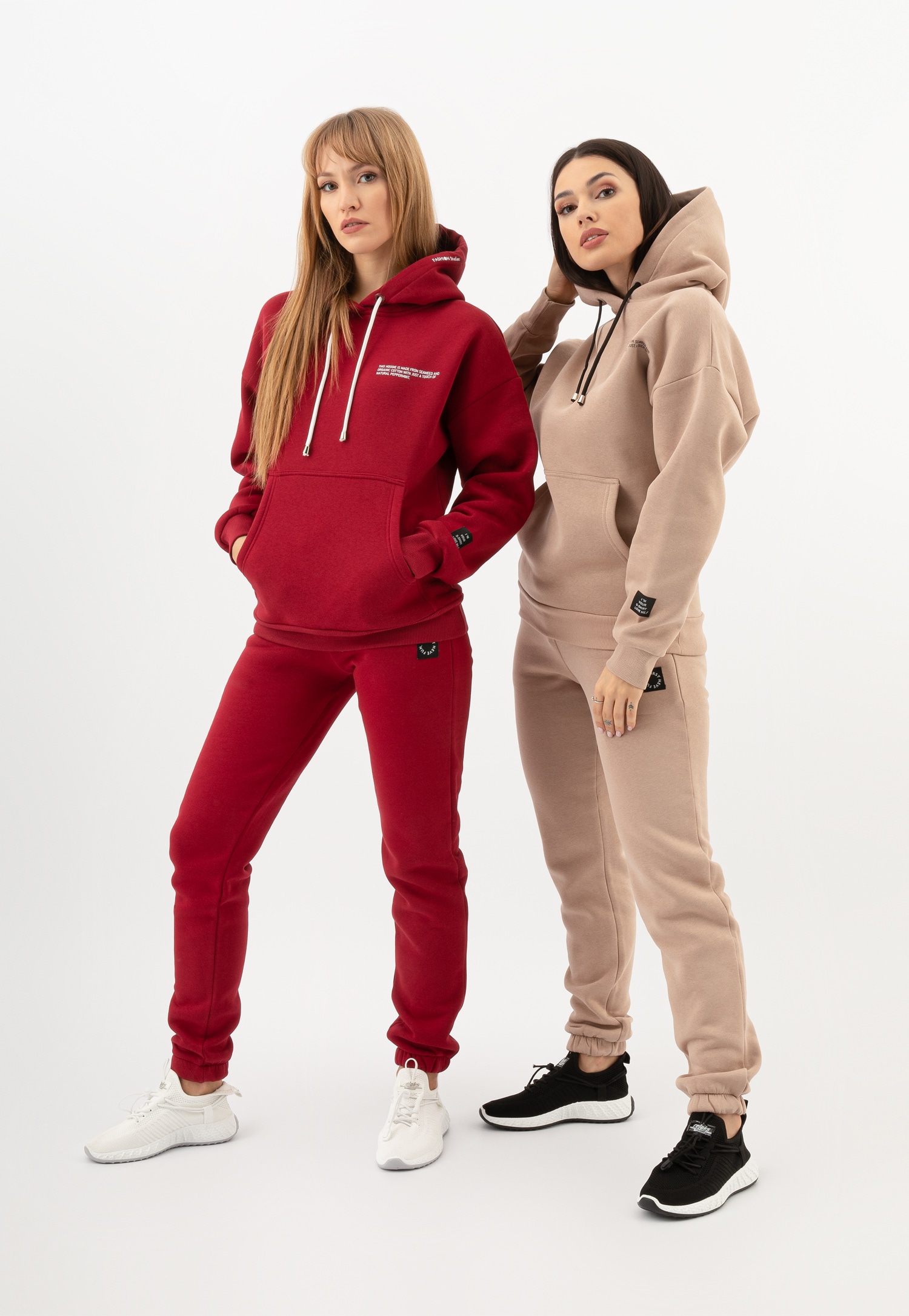 RELAKS damskie spodnie dresowe w kolorze czerwonym