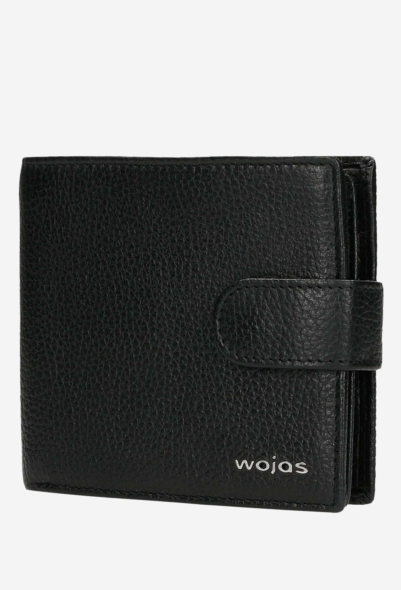 Czarny portfel męski ze skóry licowej