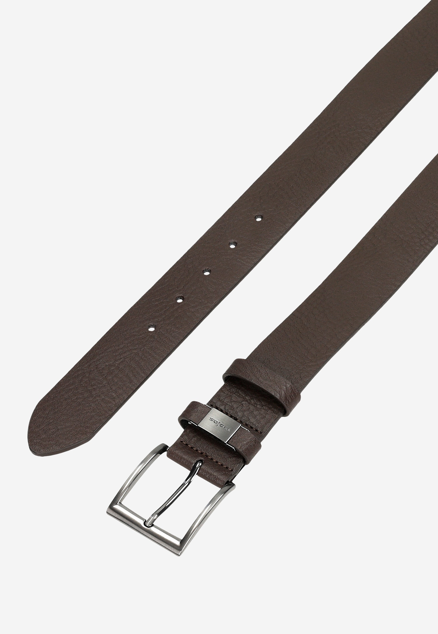 Ciemnobrązowy pasek męski ze szlufką z logo