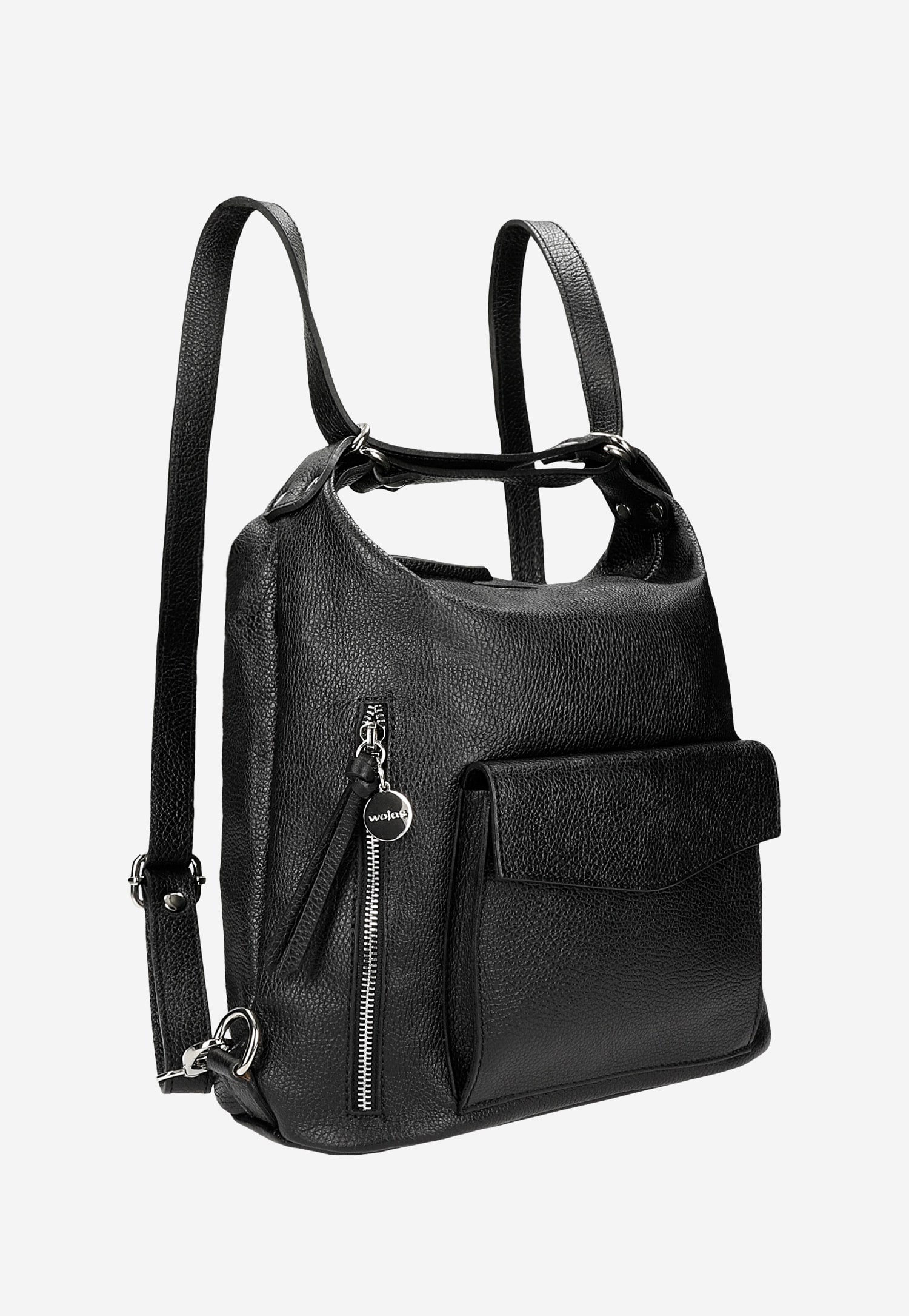 Beżowa skórzana torebka plecak 2w1