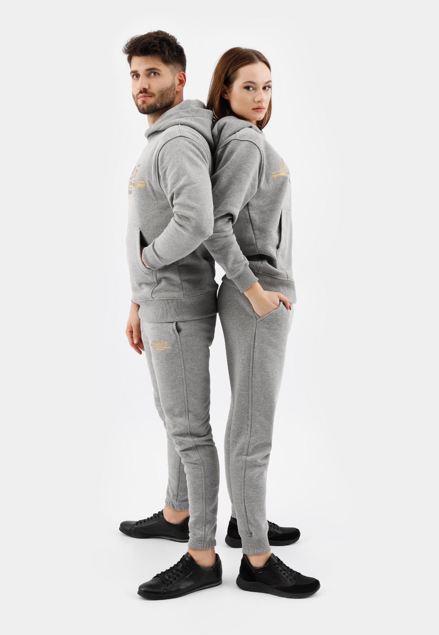 Popielate spodnie dresowe damskie bawełniane