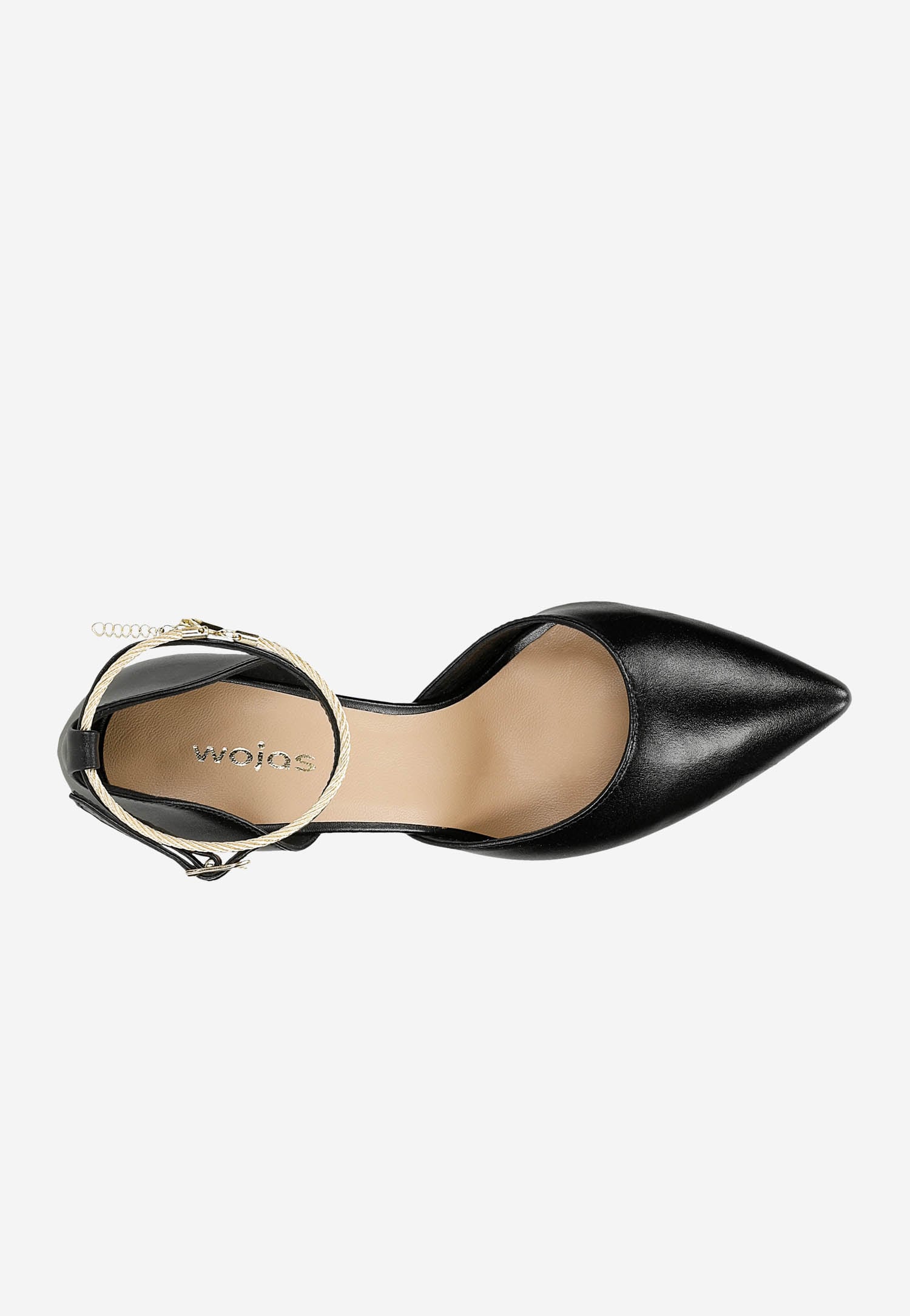 Czarne szpilki damskie z zapięciem wokół kostki