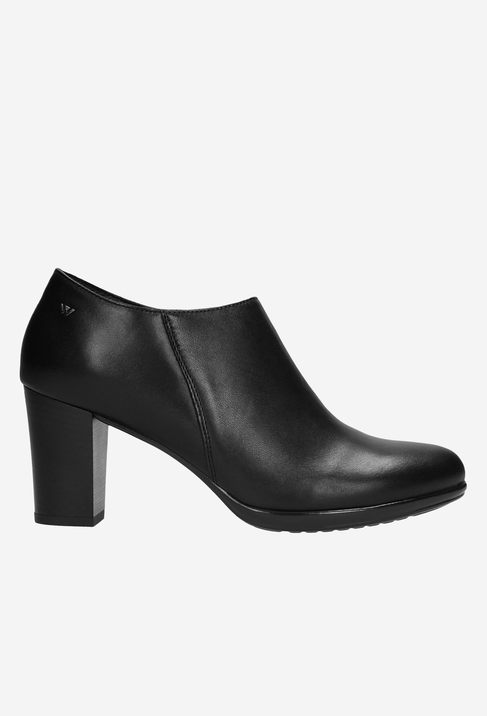 Czarne półbuty damskie na słupku